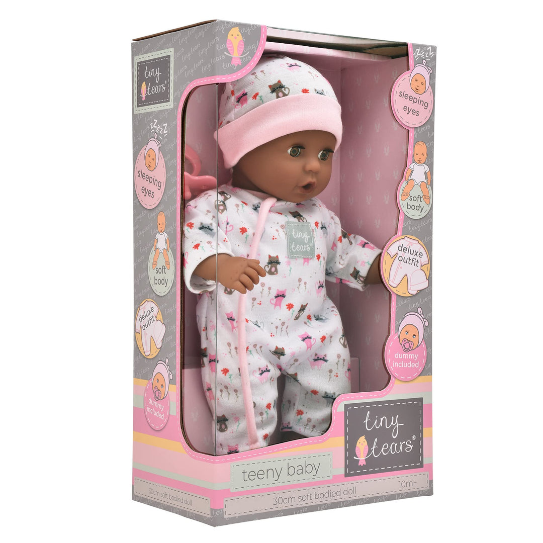 Tiny Tears Teeny Baby Doll - 30cm Soft Body with Sleeping Eyes, Pink