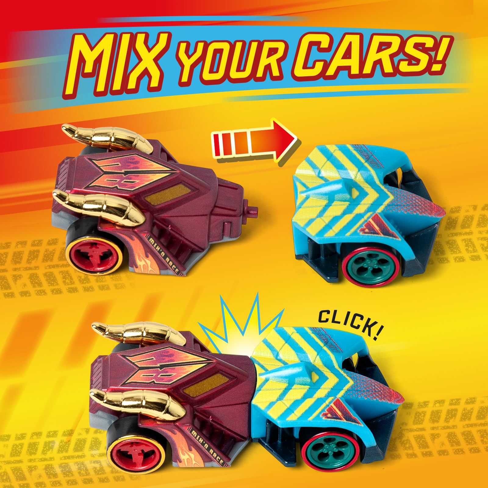 T-RACERS Mix 'N Race 3 Pack – Collectible Interchangeable Cars for Kids 3+ 8