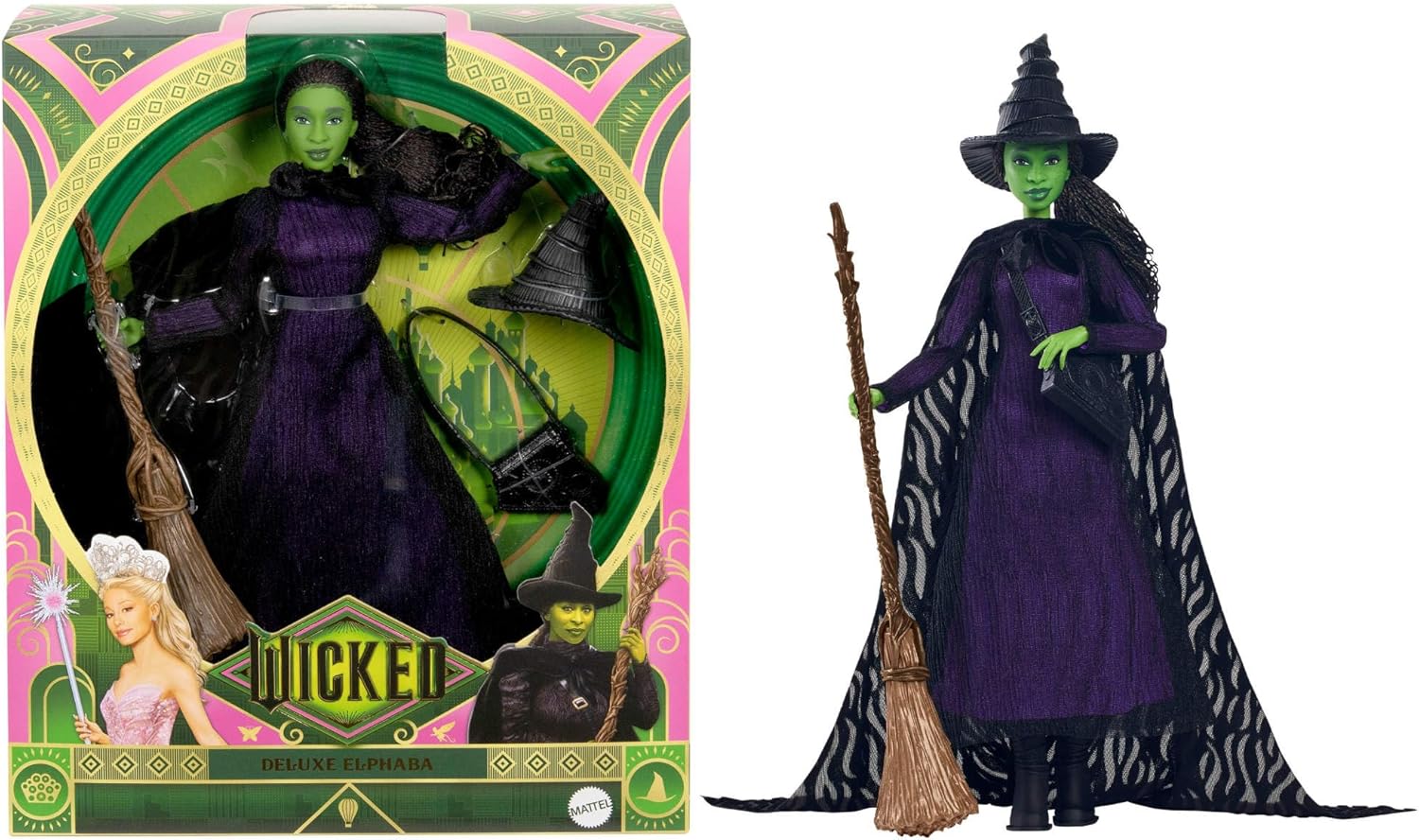 Mattel Wicked Deluxe Elphaba Fashion Doll - Movie-Inspired Look, 11-Point Articulation 1