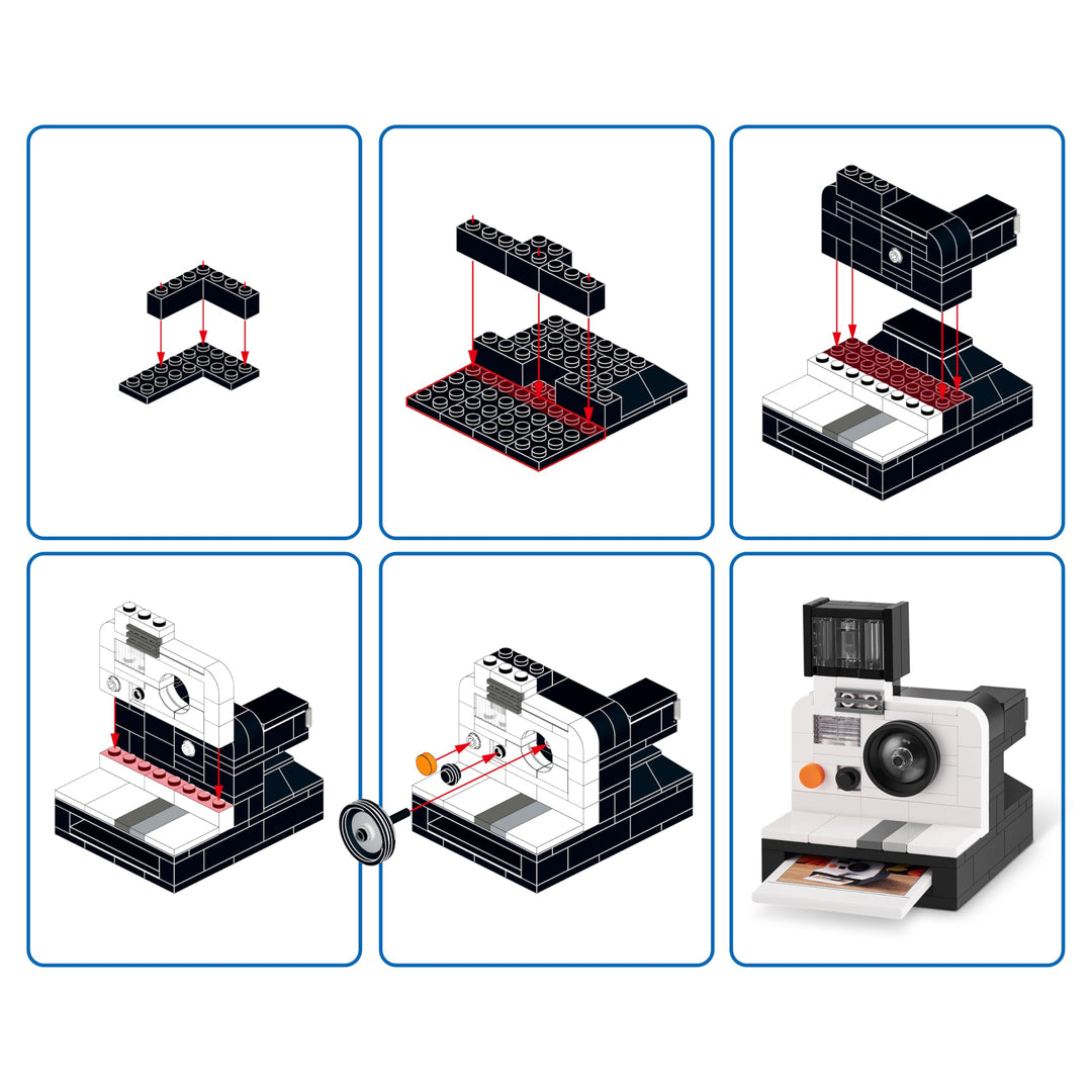 MAX Premium Retro Building Bricks - Retro Camera Building Set for Ages 3+