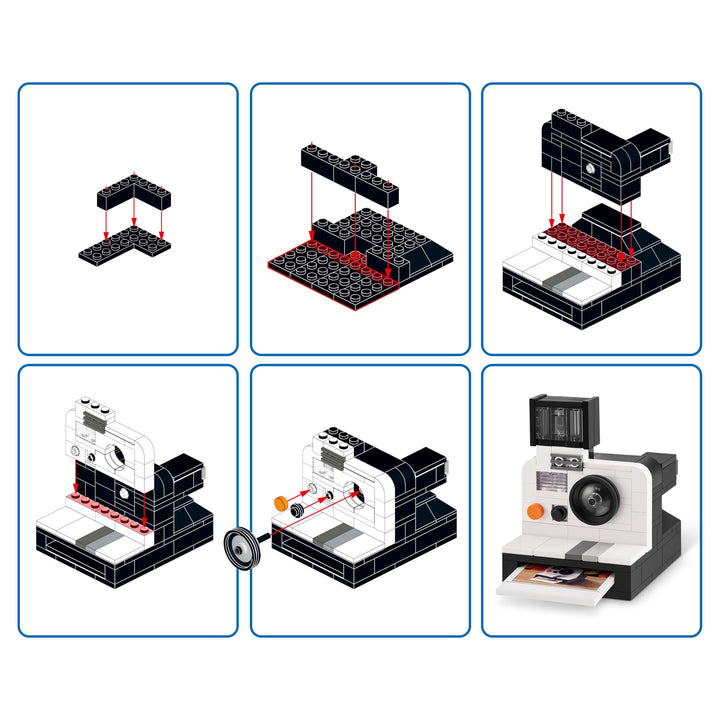 MAX Premium Retro Building Bricks - Retro Camera Building Set for Ages 3+