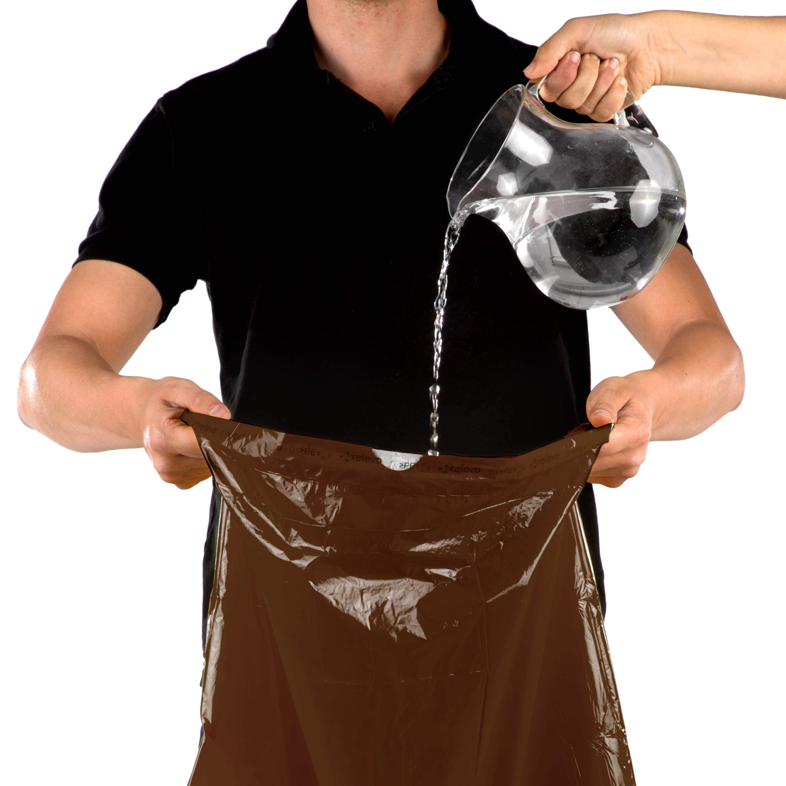 Relevo 20L Bin Bags – 100% Recycled Brown Food Waste Liners, 60 Pack, 30 µm Thick with Drawstring 4