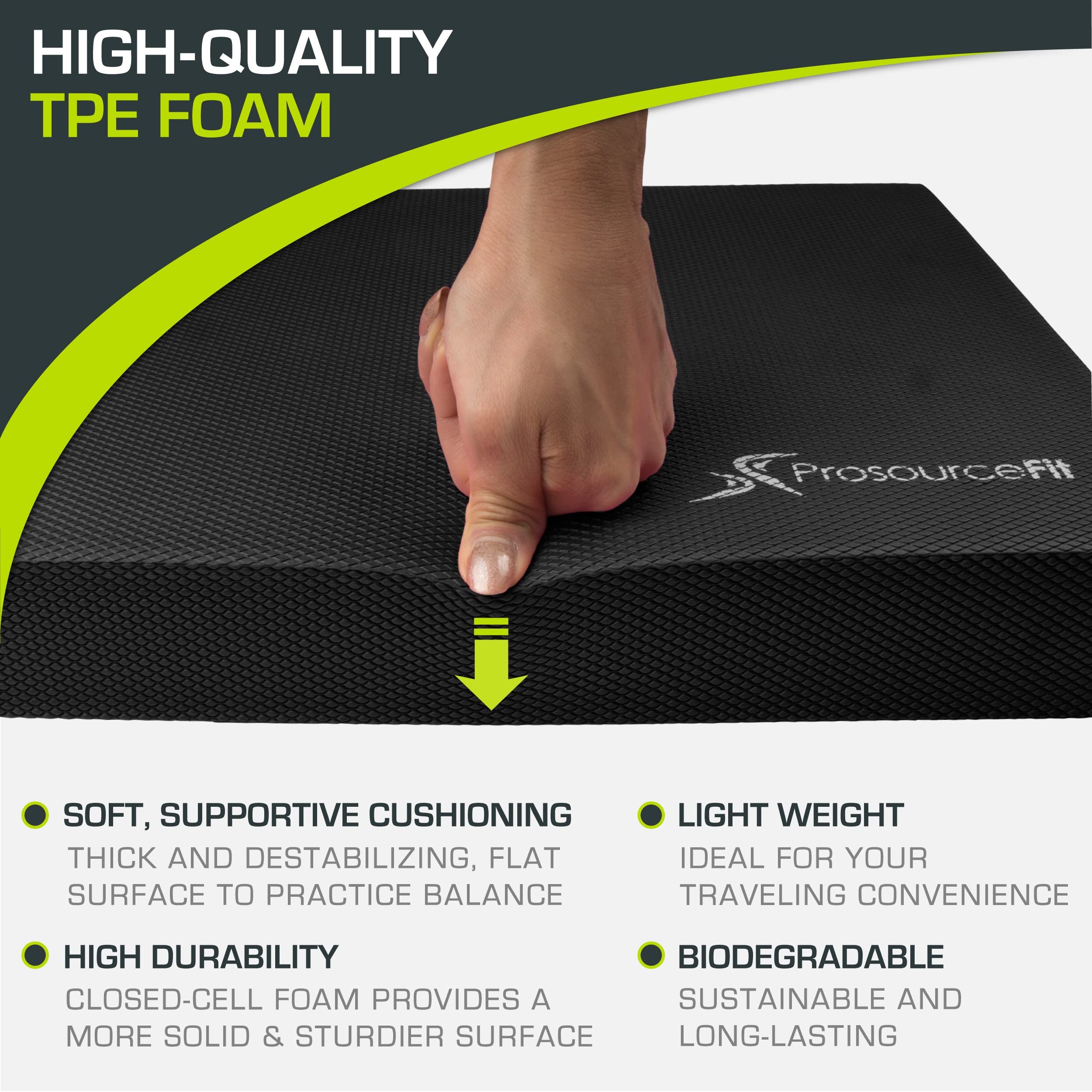 ProsourceFit Exercise Balance Pad – Cushioned Non-Slip Foam Mat for Balance & Core Strength | 18.75”L x 15”W 3