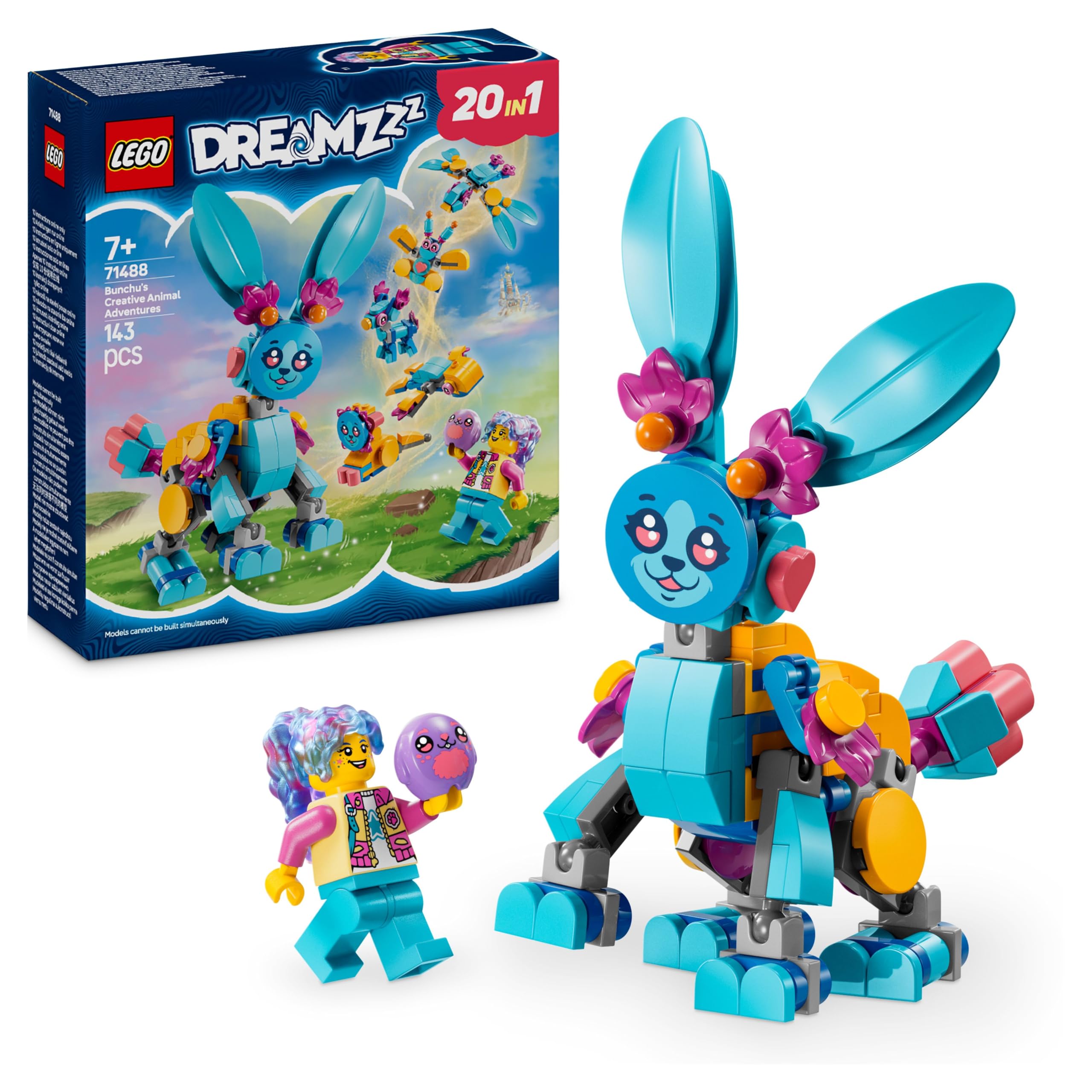LEGO DREAMZzz Bunchu’s Creative Animal Adventures Set - 20-in-1 Rebuildable Bunny Figure for Ages 7+ 1