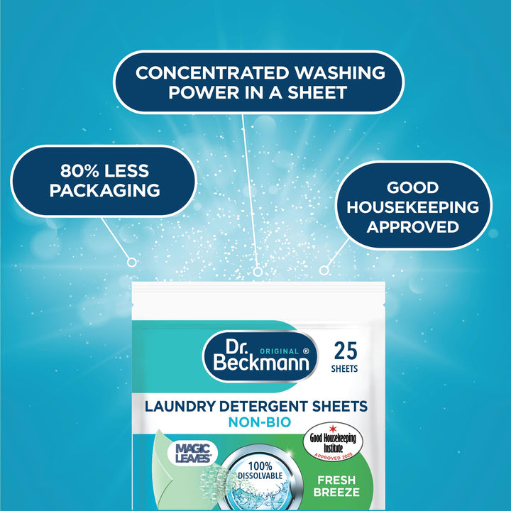 Dr. Beckmann - MAGIC LEAVES Non-Bio Laundry Detergent Sheets | 25 Sheets