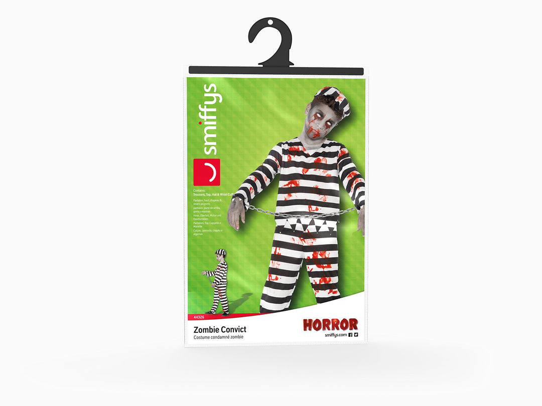 Smiffys Zombie Convict Costume - Child Age 10-12 Years