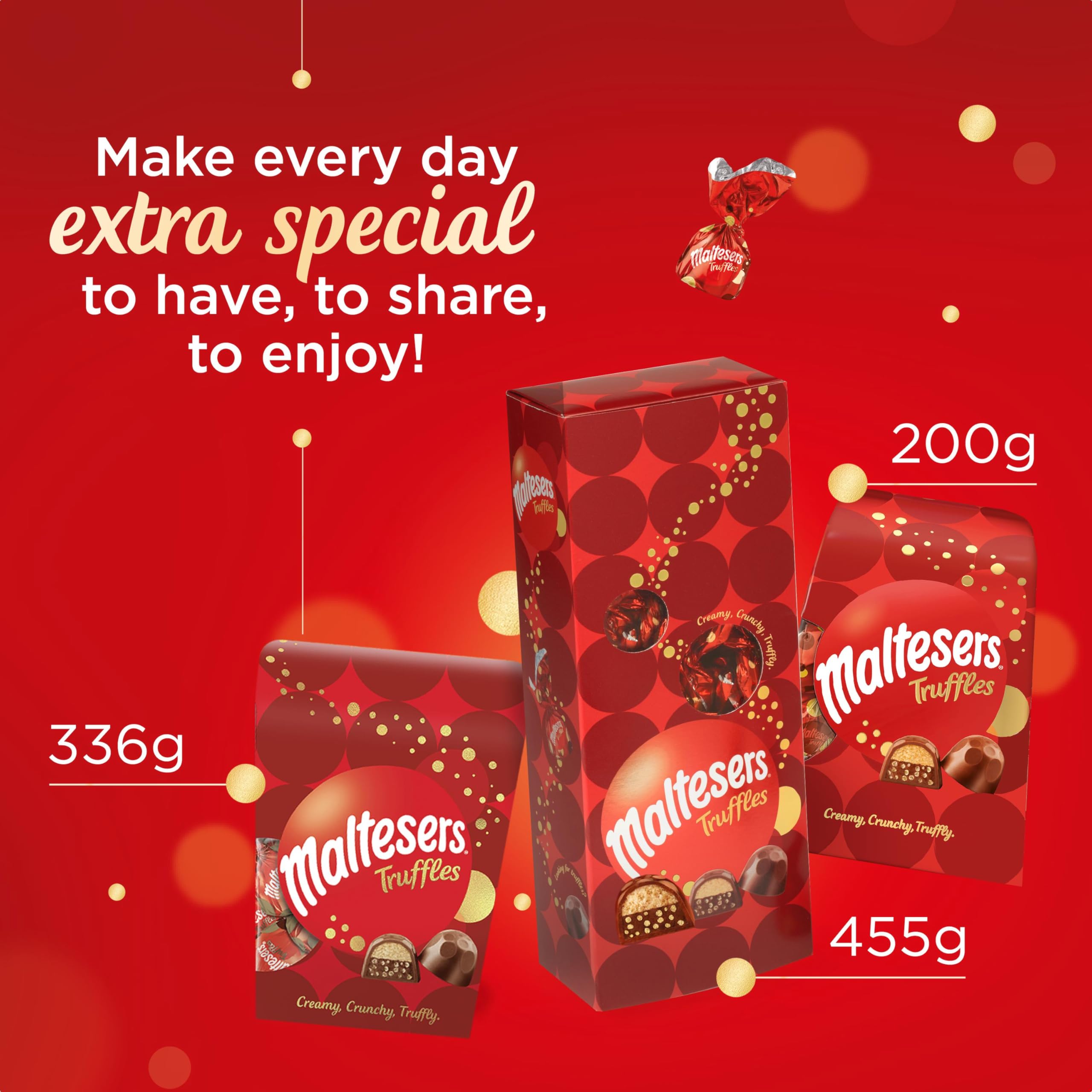 Maltesers Chocolate Truffles Gift Box - Milk Chocolate with Honeycomb | 455g 9