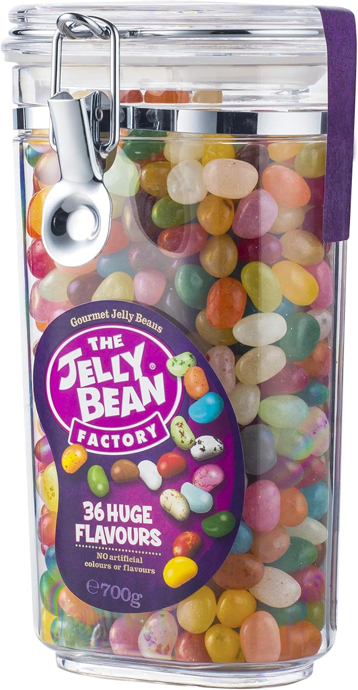 The Jelly Bean Factory 36 Huge Flavours, 700g Jar - Gourmet Jelly Beans Gift