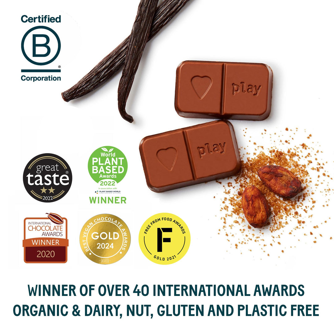 PLAYin CHOC JustChoc Vegan Organic Chocolate Bar - Allergy-Free Dairy-Free Treat