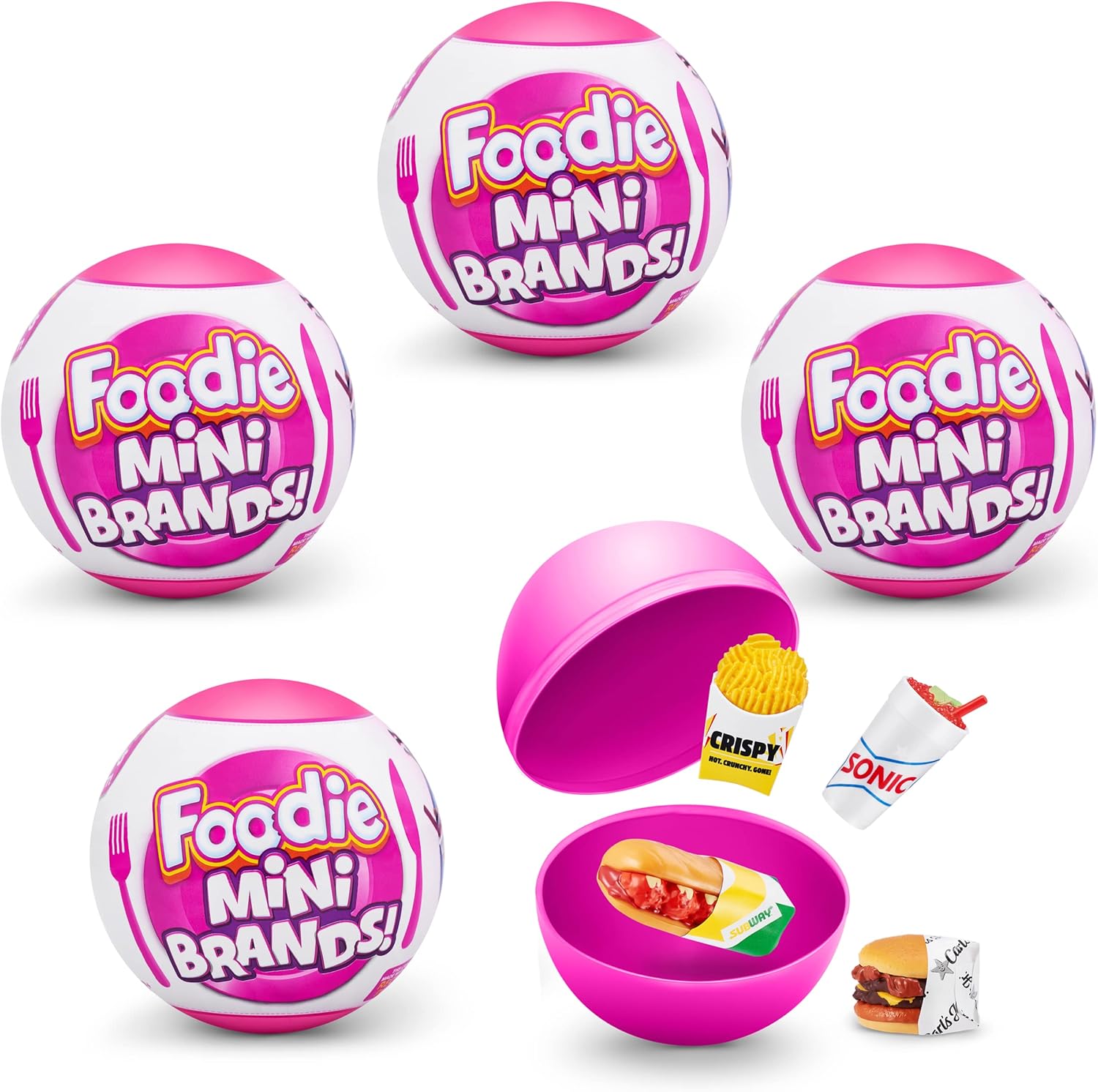 5 Surprise Foodie Mini 4 Pack - Collectible Fast Food Miniatures for Ages 3+ by ZURU