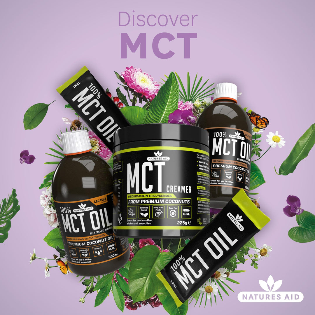 Natures Aid MCT Oil Creamer Powder - Vegan, Sustainably Sourced, Rapidly Absorbed for Energy - 100% Coconut Oil