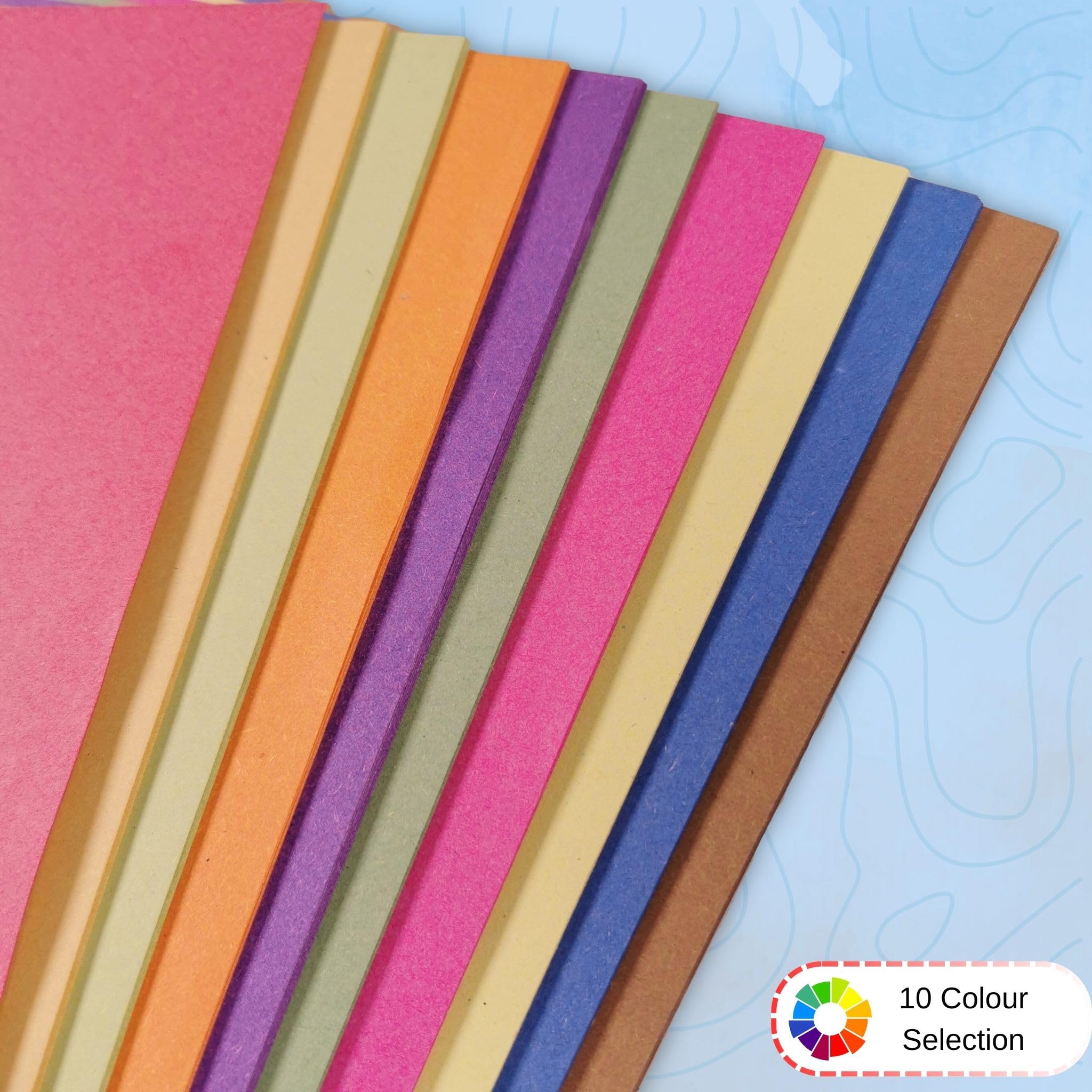 Be Creative Recycled Sugar Paper - A3 Bright Colours 50 Sheets | 100gsm | Arts & Crafts 6