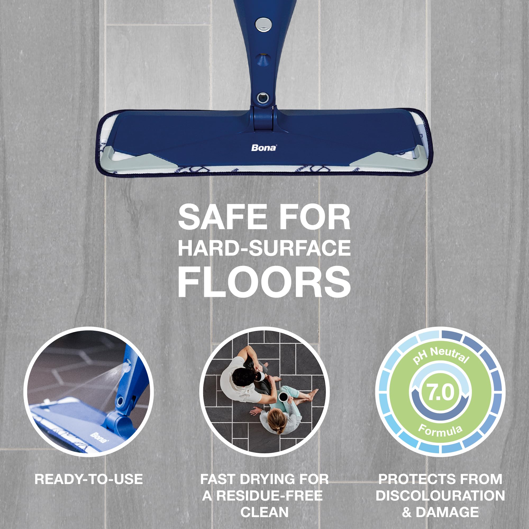 Bona Premium Spray Mop Cartridge Hard Surface Floor Cleaner Refill | 850 ml | Unscented