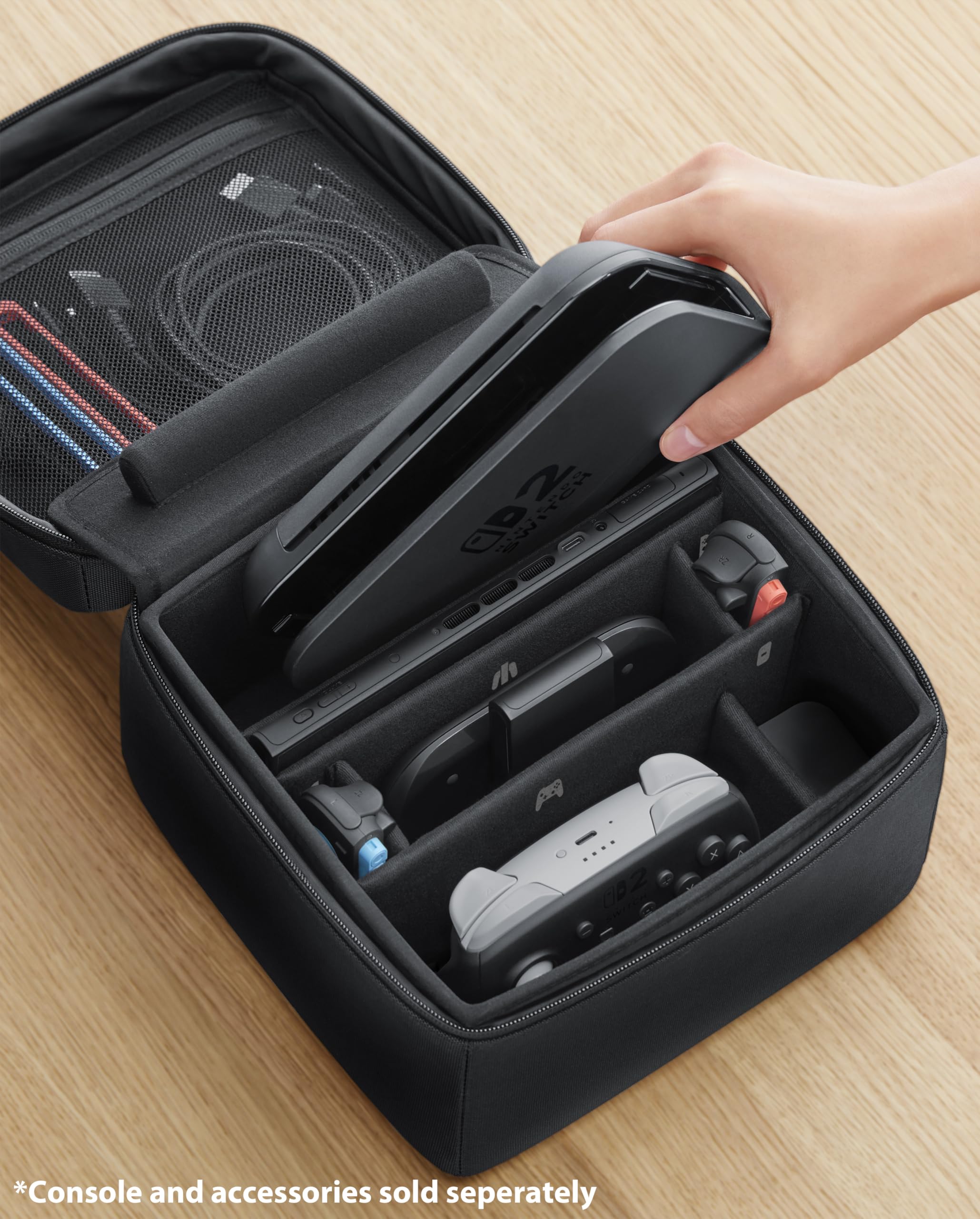 Nintendo Switch 2 All-In-One Carrying Case for Console, Dock, Joy-Con 2, Cables & Game Cards 4