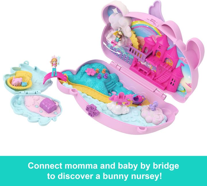 Polly Pocket 2-in-1 Bunny Fun Compact Purse Playset with Micro Dolls & Accessories