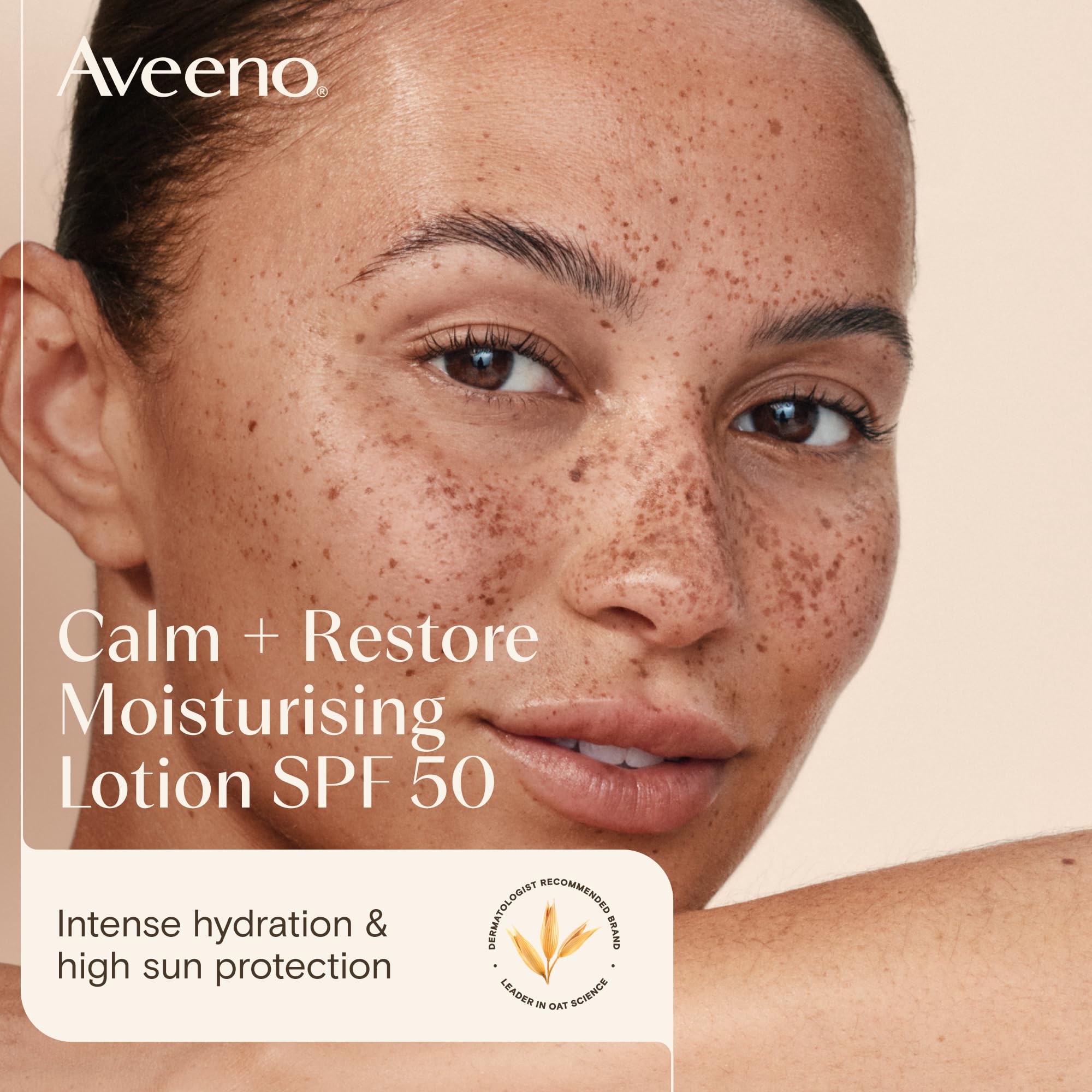 Aveeno CALM+RESTORE Moisturising Lotion SPF 50 - Hydrates & Soothes Sensitive Skin | 50ml
