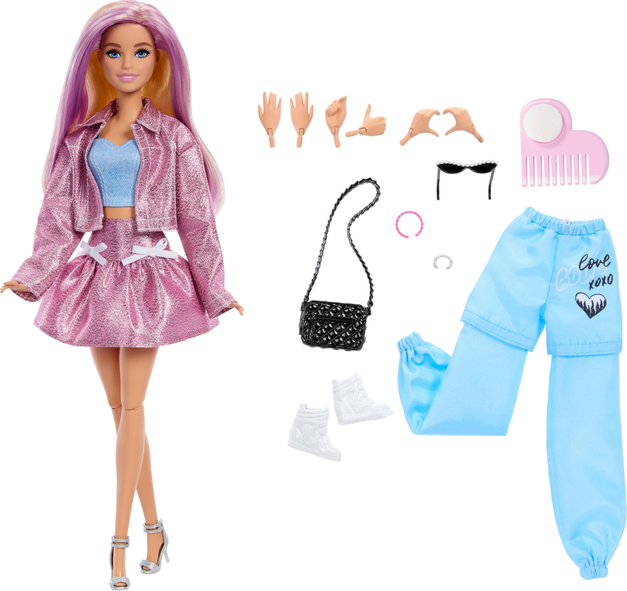 Barbie Deluxe Style Doll - Color Change Hair, 4 Fashions, Interchangeable Hands | JNC61