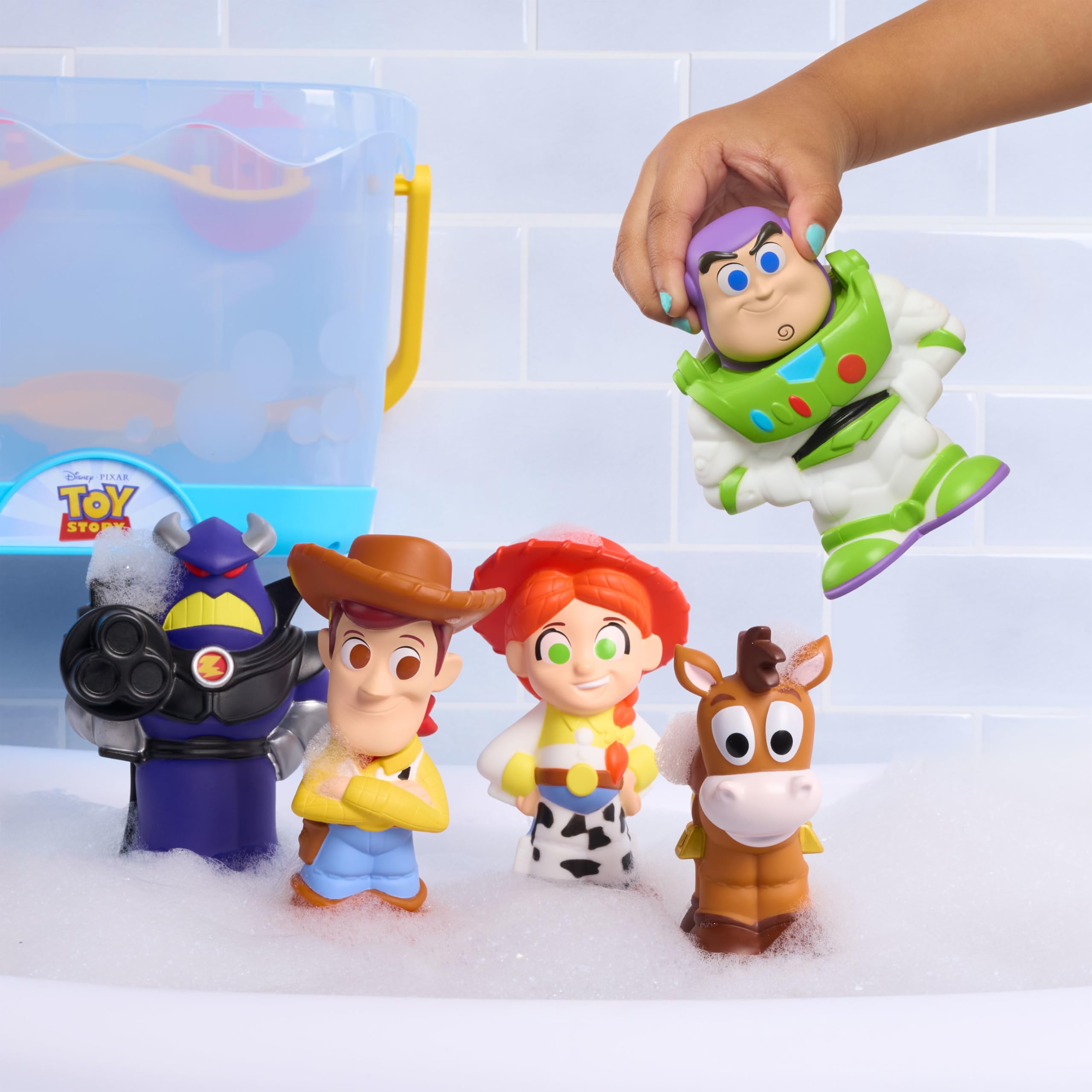 Disney Toy Story Bath Caddy Set - 5 Floating Figures & Storage Caddy | Ages 3+