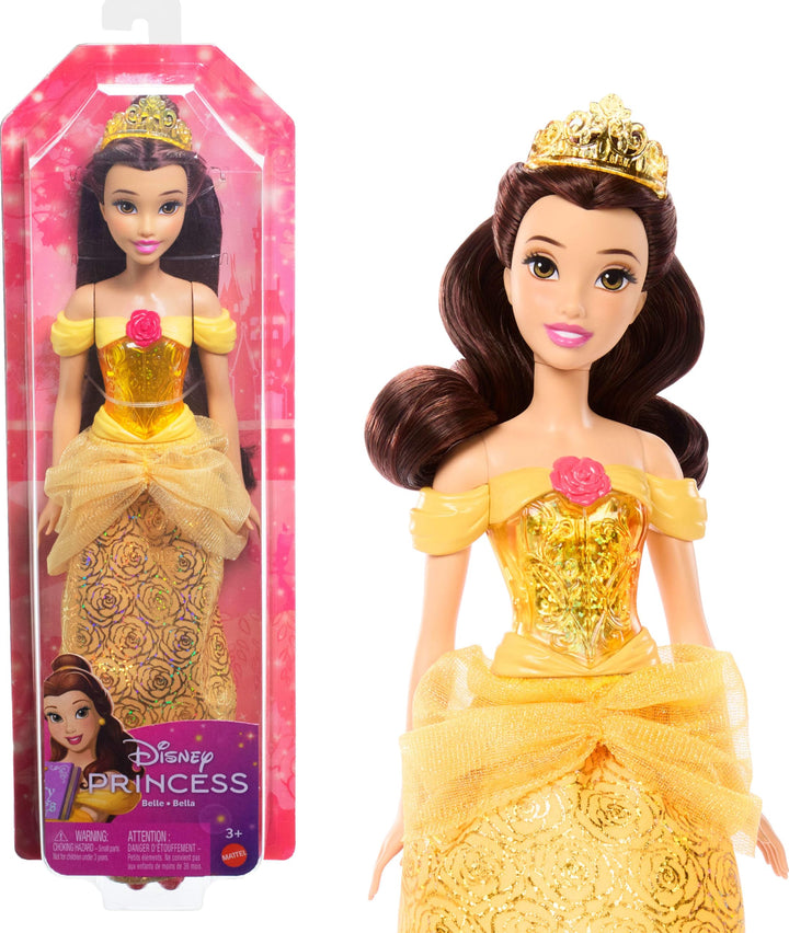 Disney Princess Belle Posable Fashion Doll - Sparkling Movie-Inspired Outfit & Accessories