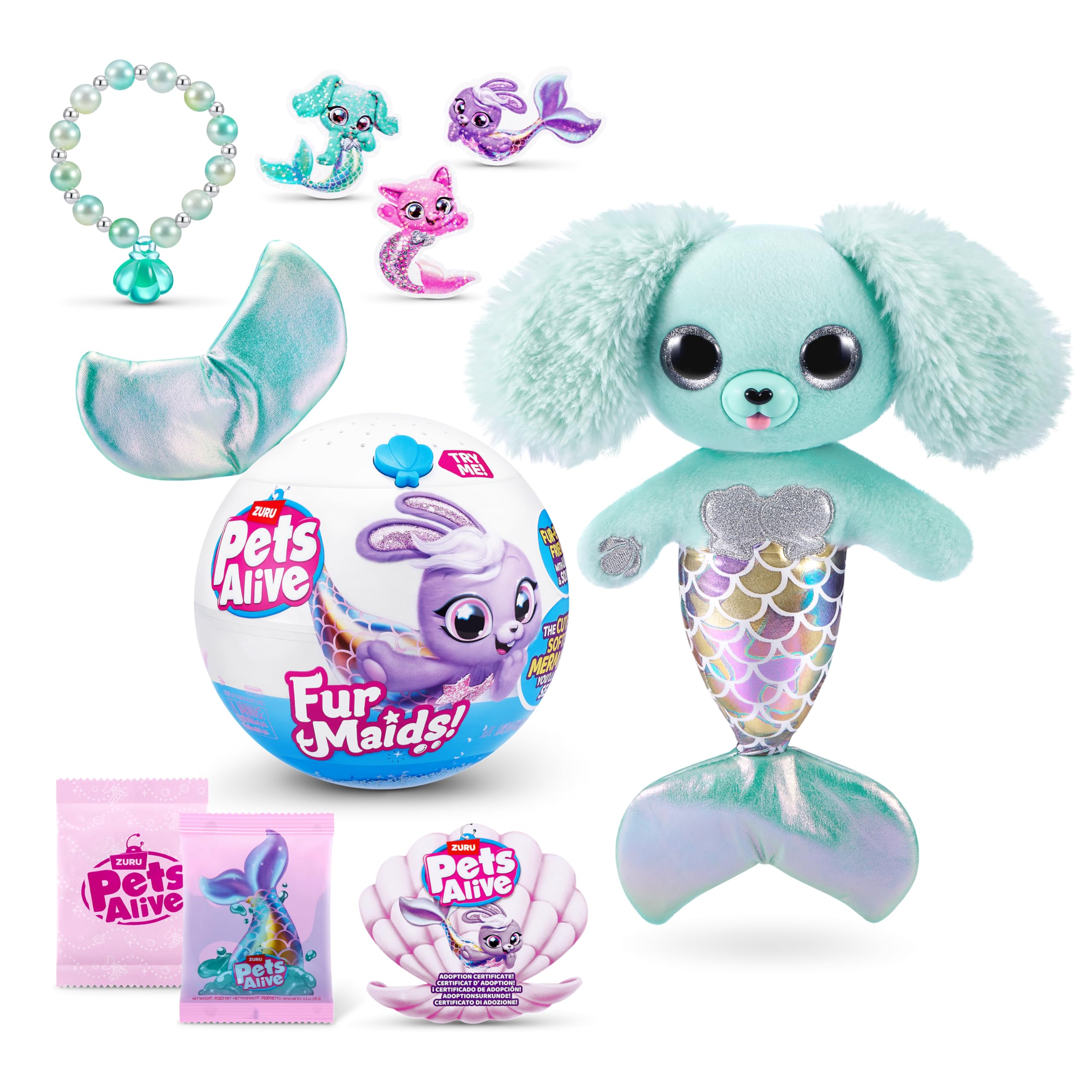Pets Alive Furmaids by ZURU - Electronic Soft Mermaid Plush Toy with Lights & Sounds (Green) 1