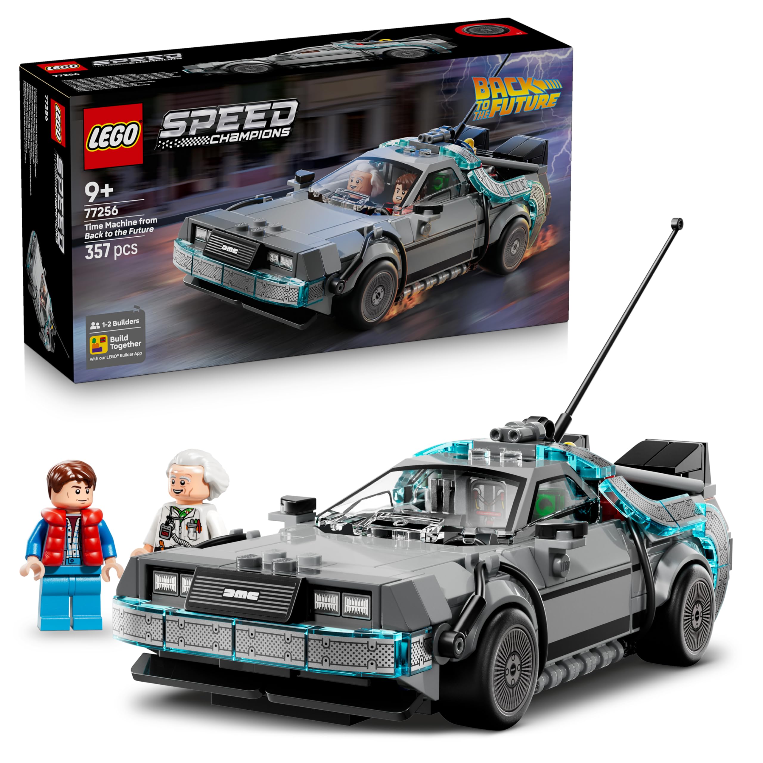 LEGO Speed Champions Time Machine from Back to the Future Building Set for Ages 9+ | Model 77256 1