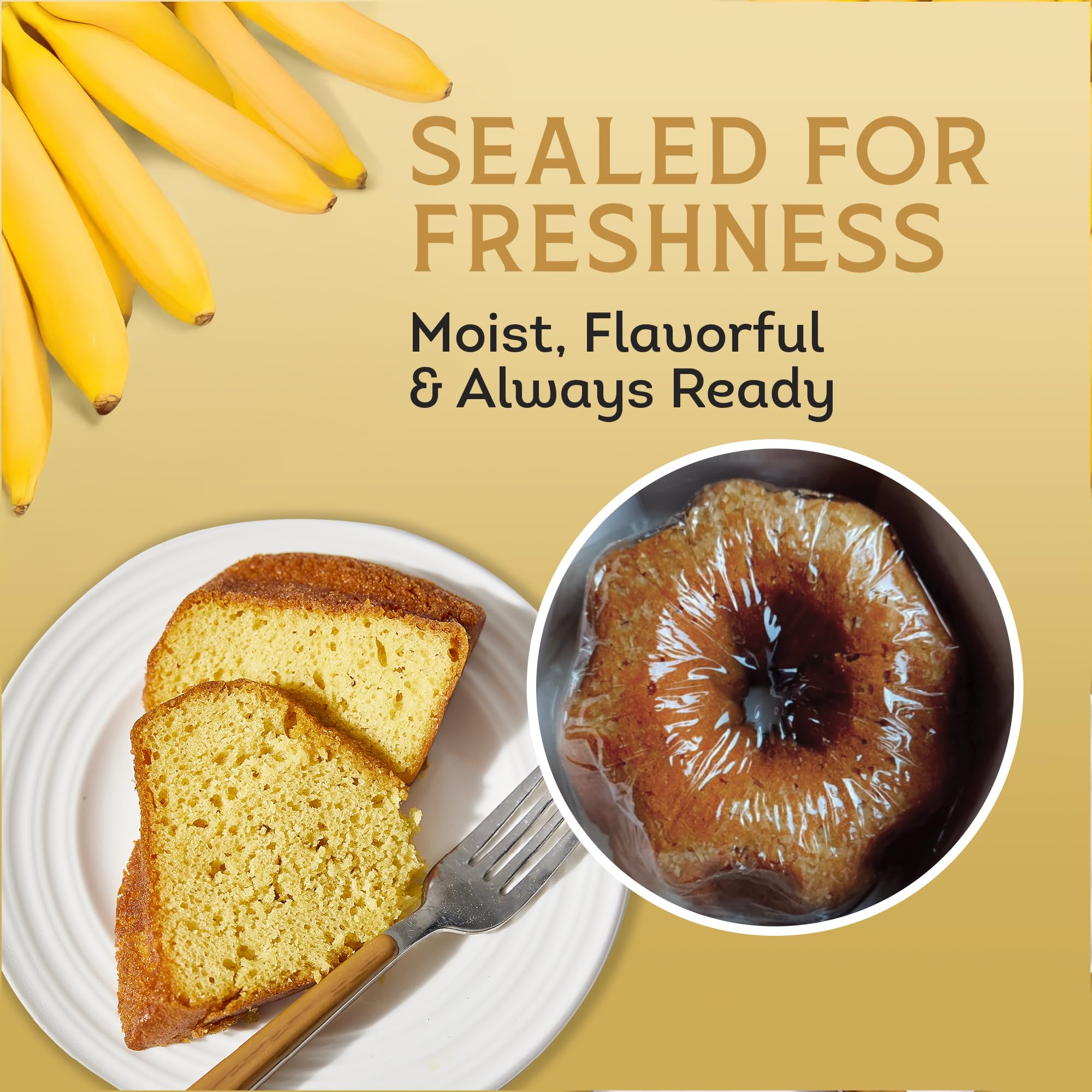 TORTUGA - Banana Flavour Rum Cake 454 g, Moist Caribbean Style Dessert 10