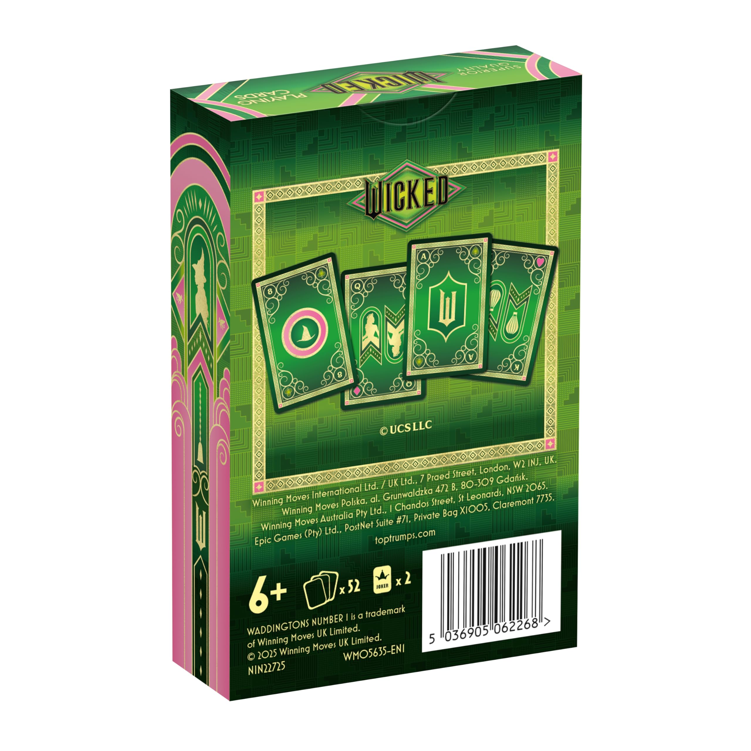 Waddingtons Number 1 Wicked Edition Playing Cards - Glinda & Elphaba Emblems | 52 Cards + 2 Jokers 7