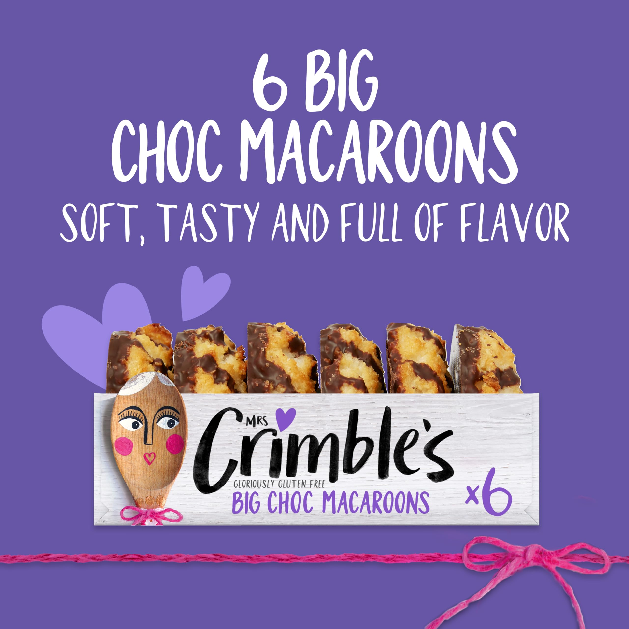 Mrs Crimbles 6 Large Chocolate Macaroons, 195g - Gluten Free, Moist Coconut Cookies with Cocoa 8