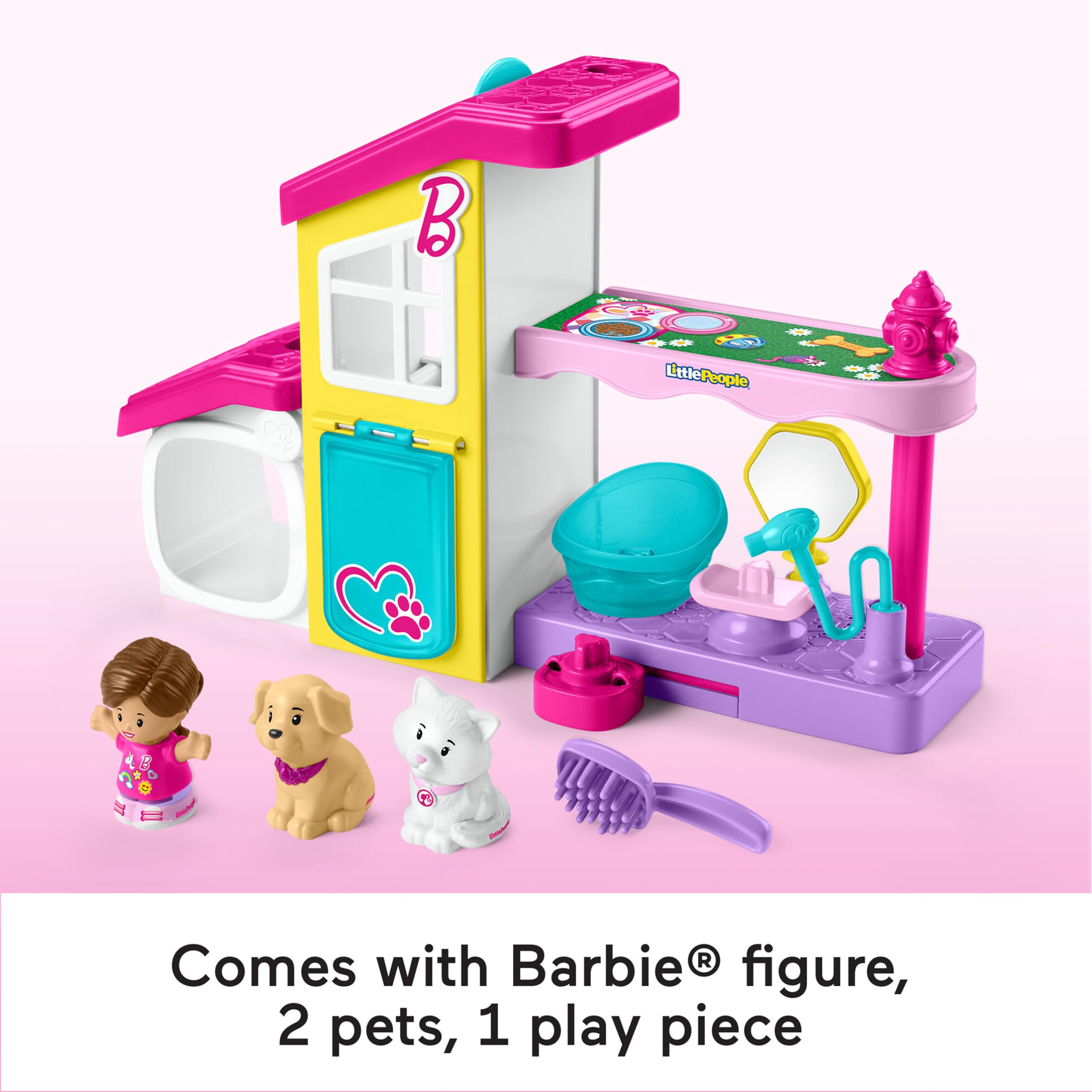 Little People Barbie Playset for Toddlers - 2-Floor Pet Spa with Music & Sounds 14