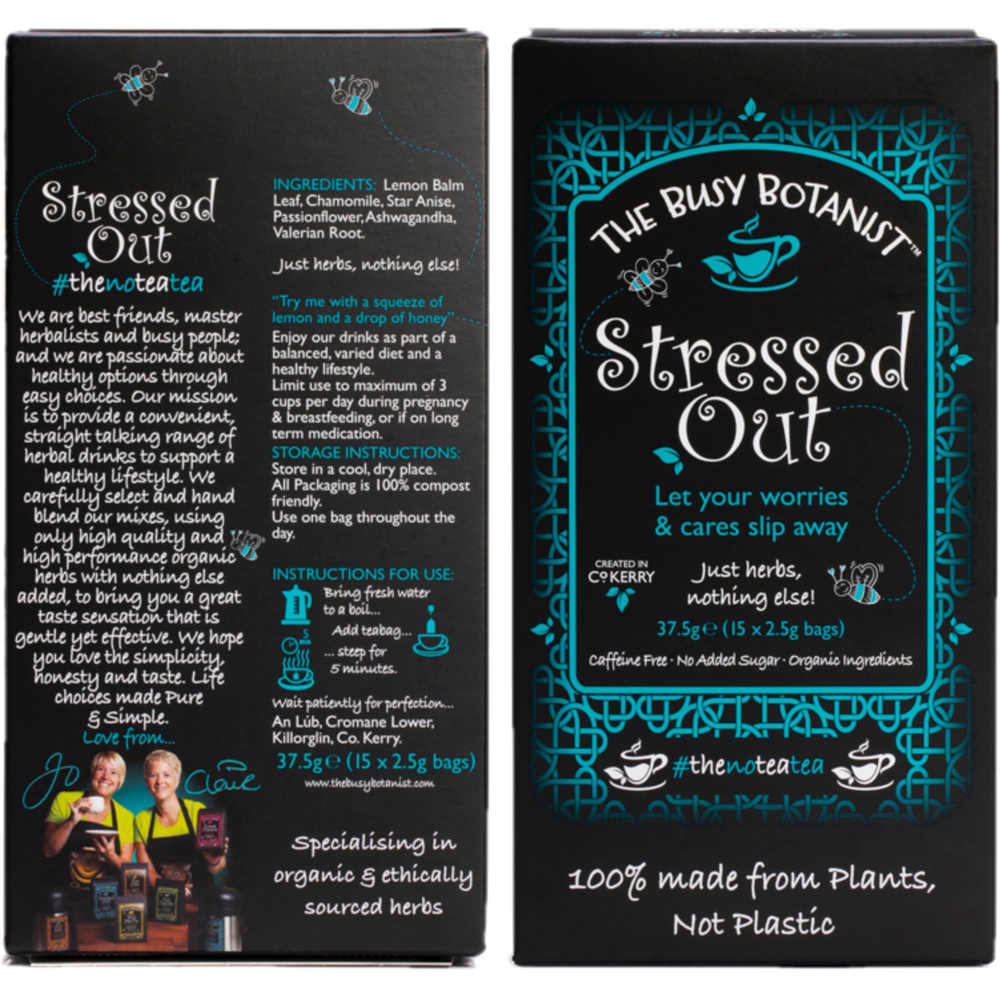 Stressed Out Herbal Tea with Valerian Root, Chamomile & Ashwagandha - 30 Caffeine Free Biodegradable Tea Bags 15
