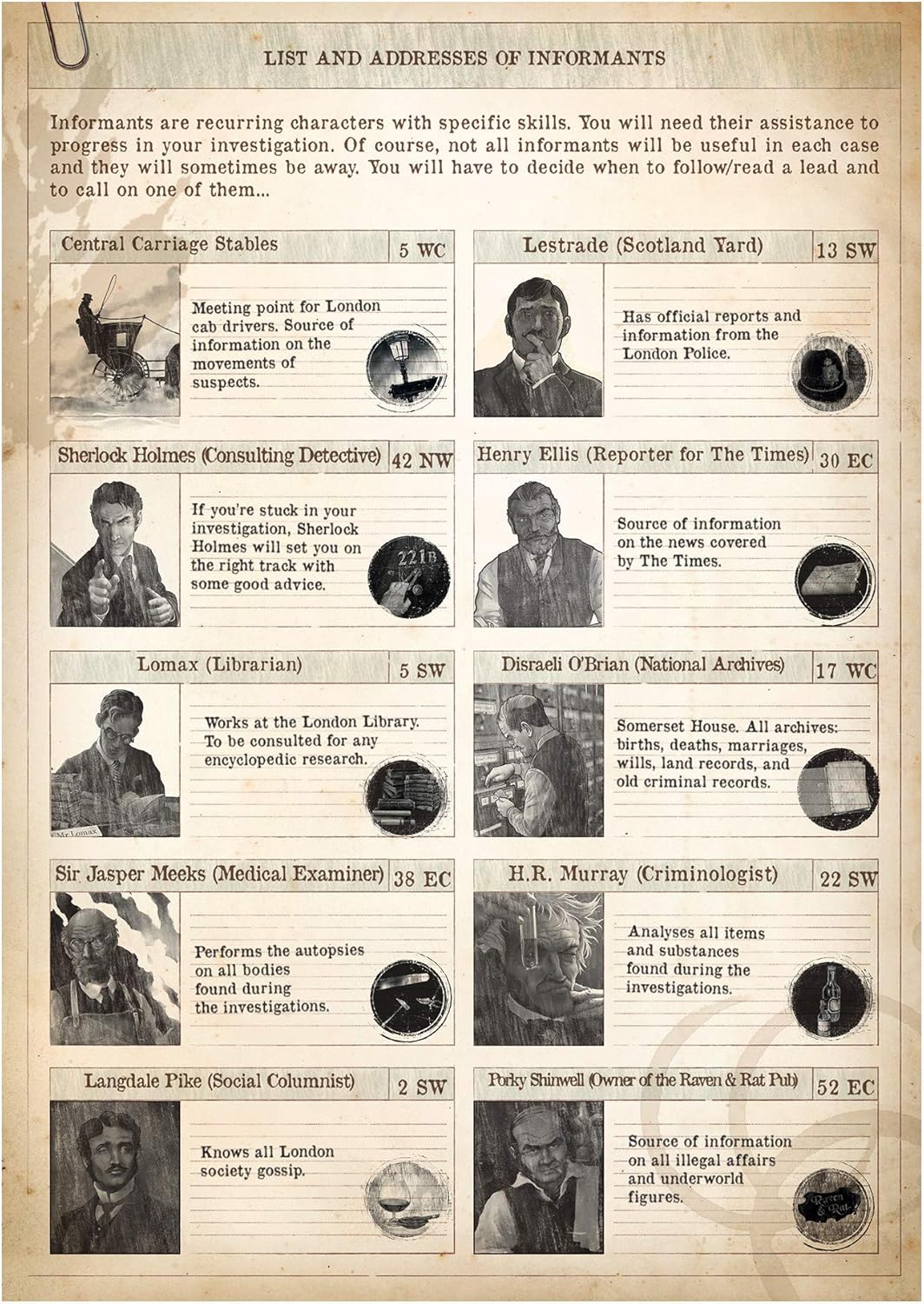 Space Cowboys Sherlock Holmes Consulting Detective: The Baker Street Irregulars Board Game