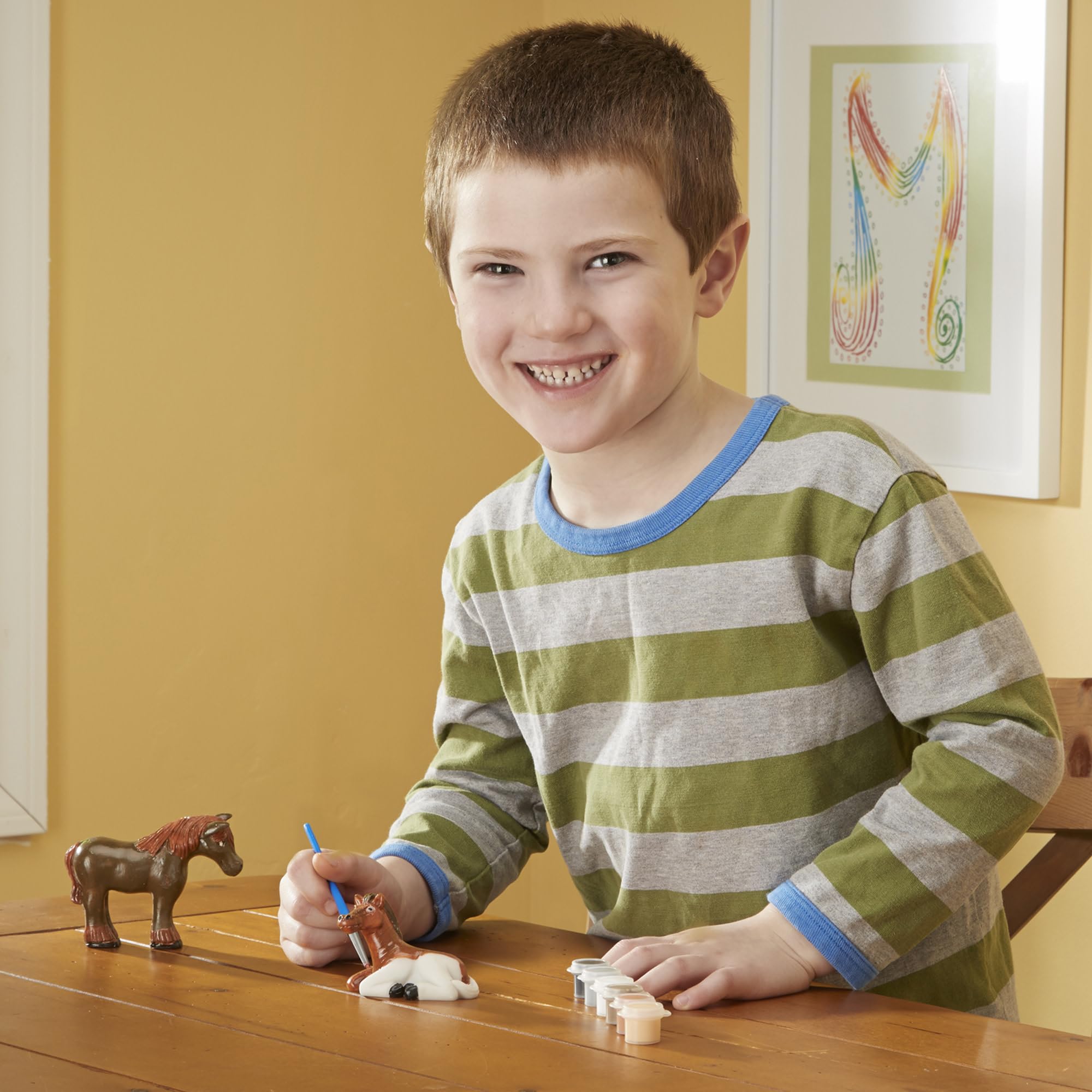 Melissa & Doug Created by Me! Horse Figurines Craft Kit | Ages 8+ | Includes 2 Figurines & 6 Paints 2
