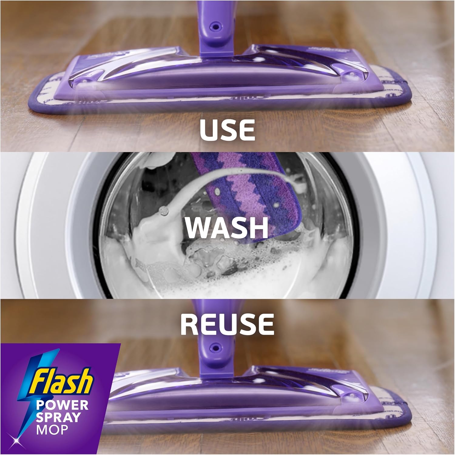 Flash Powermop Floor Cleaner Starter Kit - Spray Mop with Washable Microfiber Pad 7