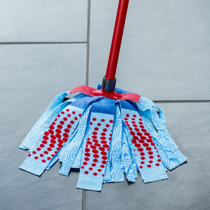 Vileda - SuperMocio 3Action XL Compact Mop with Extra Refill, Red/Blue