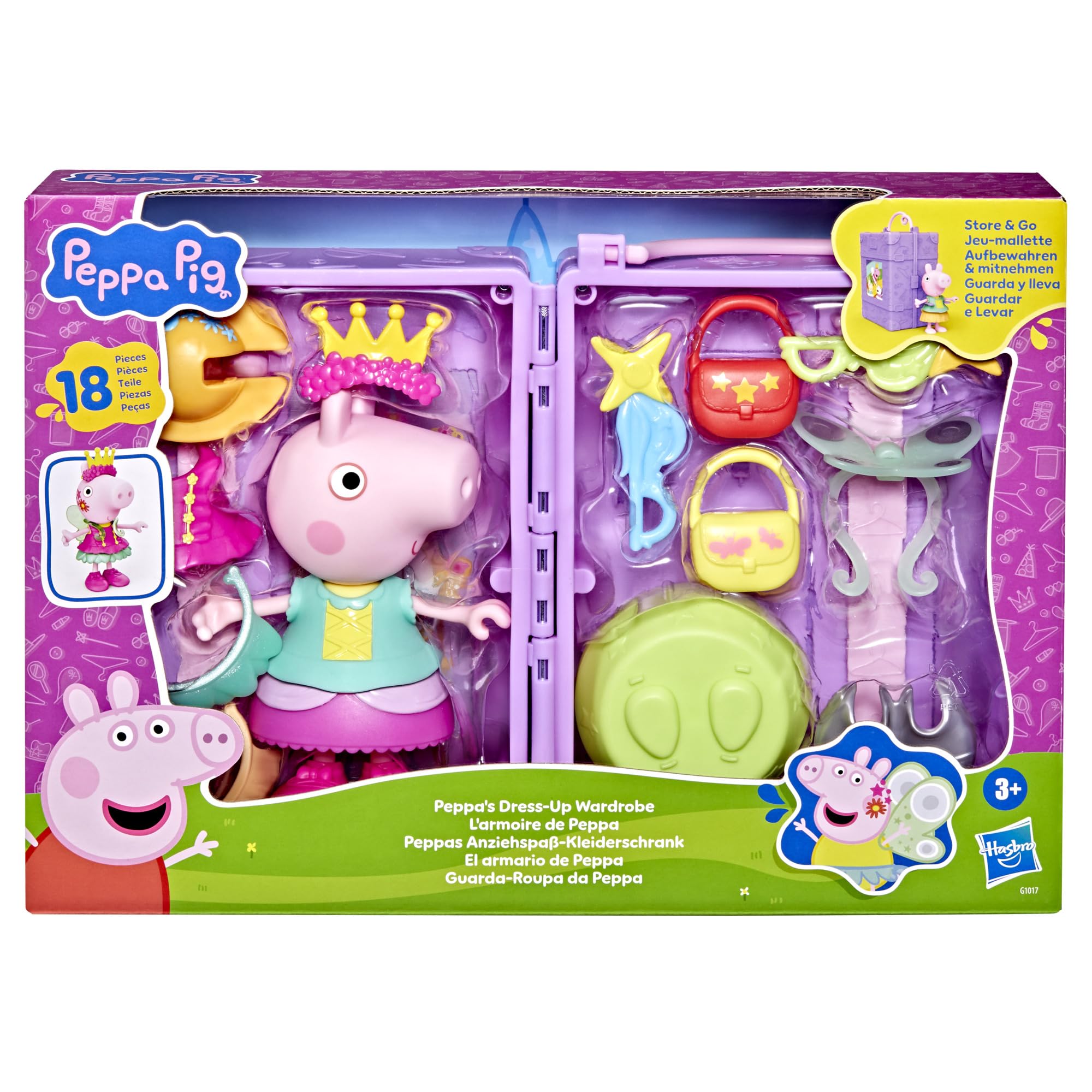 Peppa Pig Peppa's Dress-Up Wardrobe Playset - 15cm Figure | 14 Accessories | Ages 3+ 2