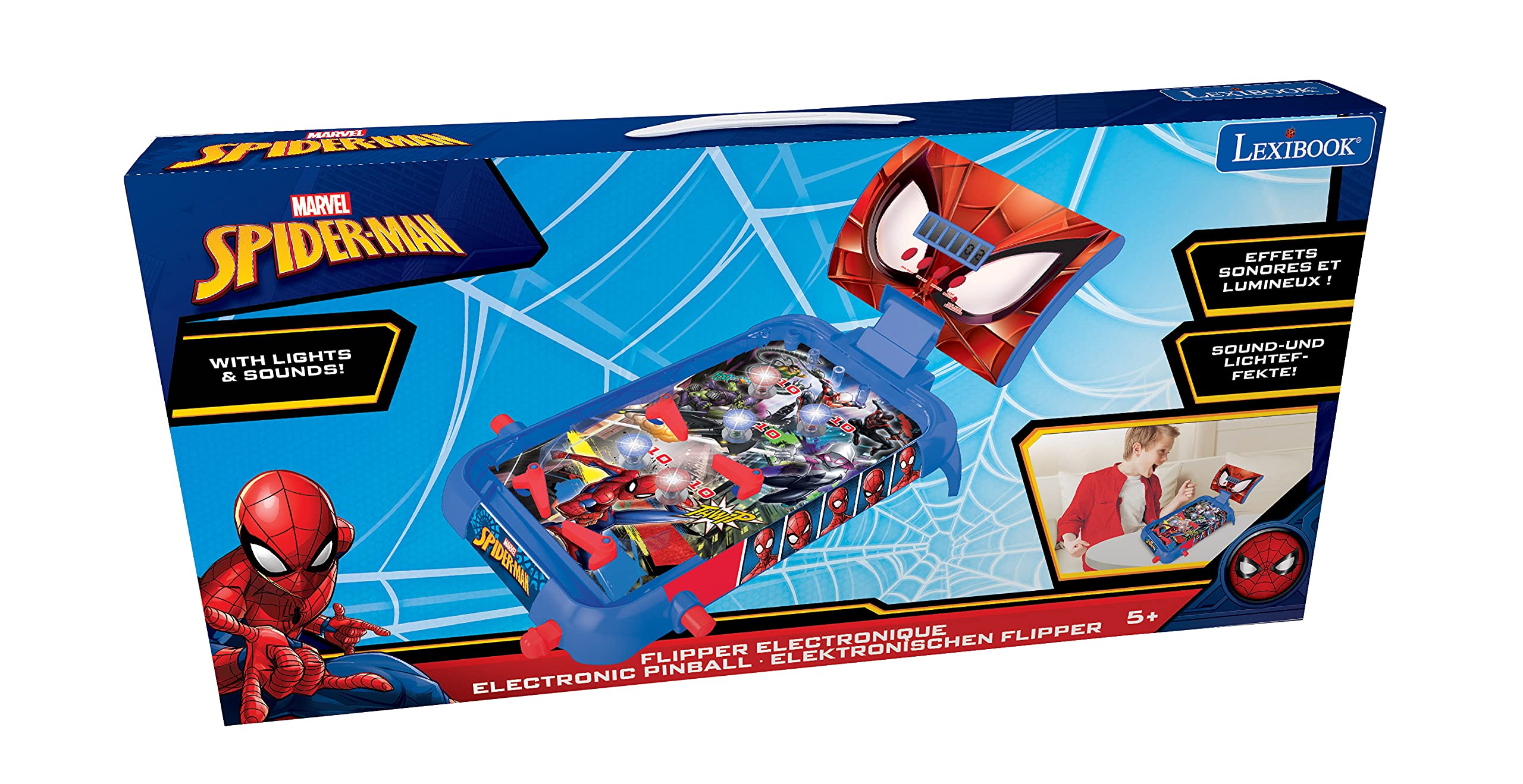 Lexibook Spider-Man Electronic Table Pinball Machine - Action Game with LCD Display, Lights & Sound - Ages 5+ 4