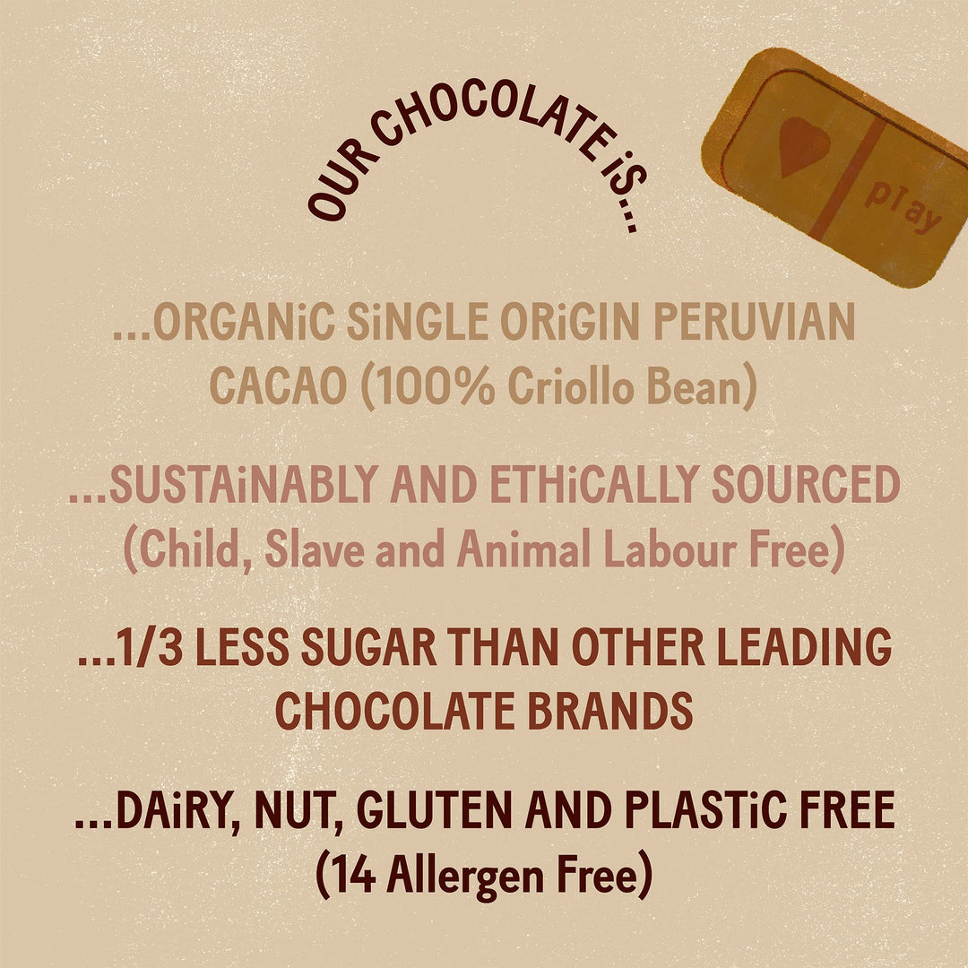 PLAYin CHOC JustChoc Vegan Organic Chocolate Bar - Allergy-Free Dairy-Free Treat