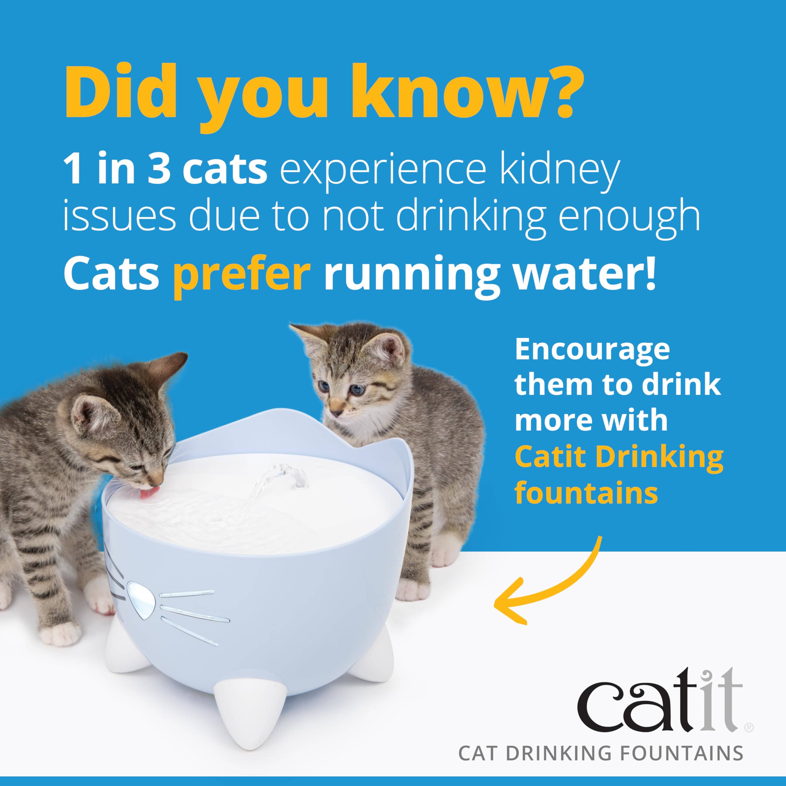 Catit PIXI Cat Drinking Fountain - 2.5 L Capacity | Triple Action Filtration | Low Water Sensor | Pink 7