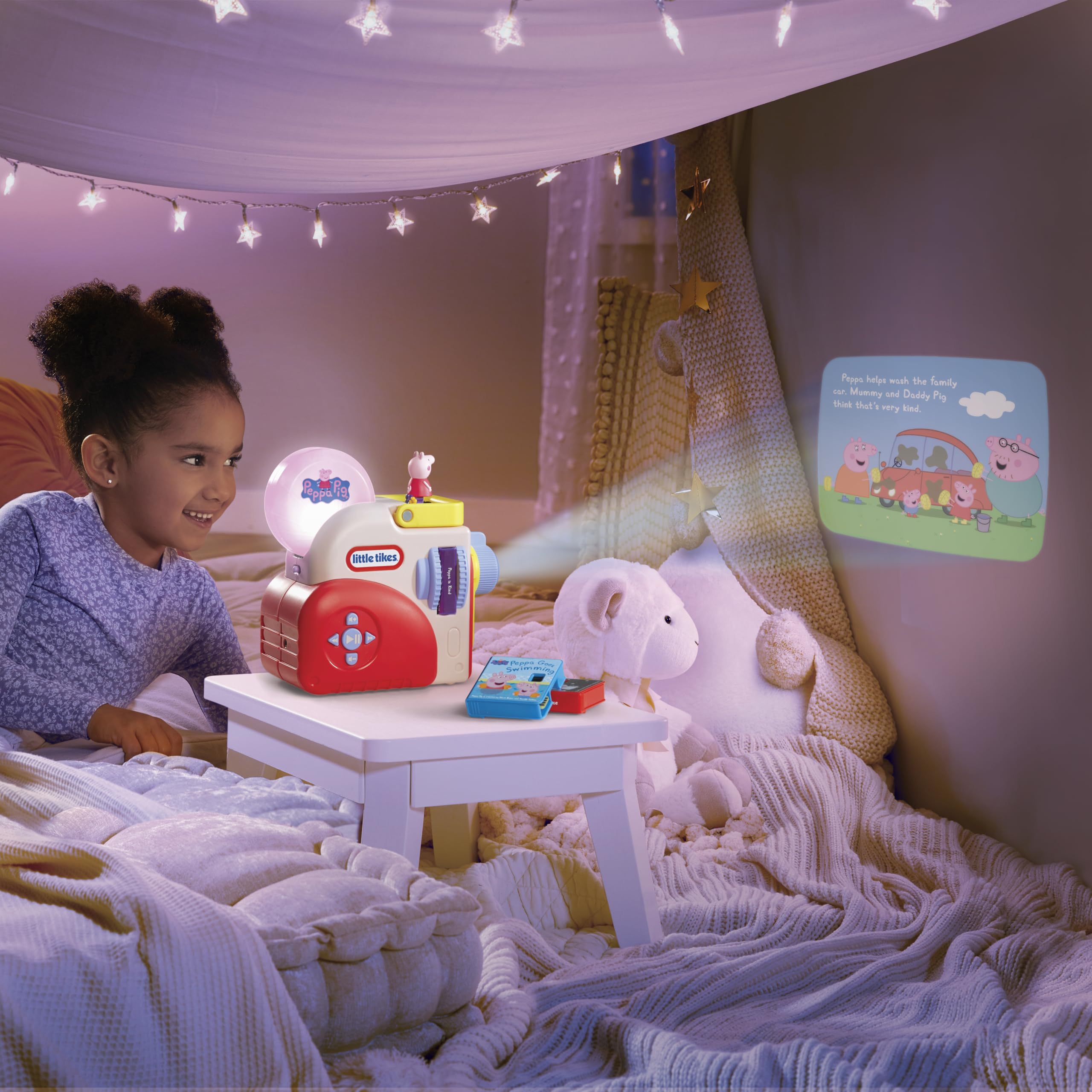 little tikes Story Dream Machine Starter Pack with Peppa Pig Stories - Light, Sound, Audio Projector for Ages 3+ 8