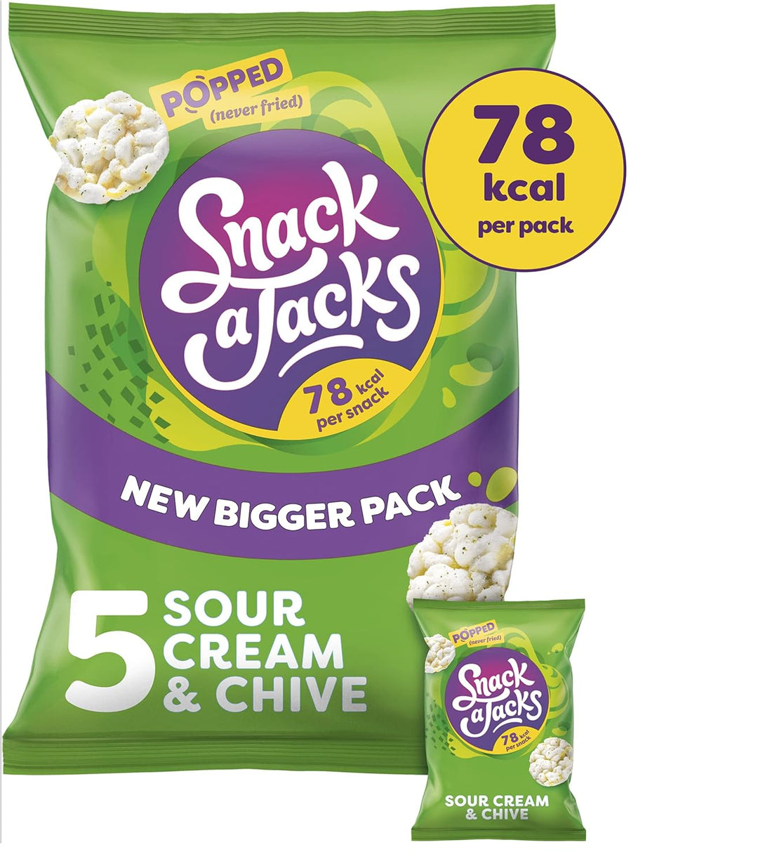 Snack a Jacks Crispy Sour Cream and Chive Snacks, 19 g (Pack of 5)