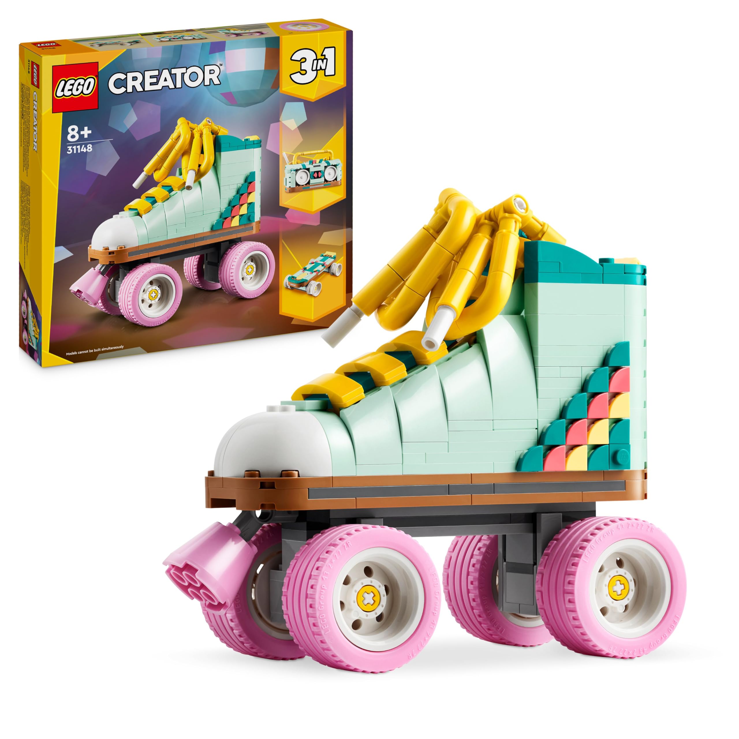 LEGO Creator 3in1 Retro Roller Skate 31148 Building Set | Ages 8+ | 3 Models in 1