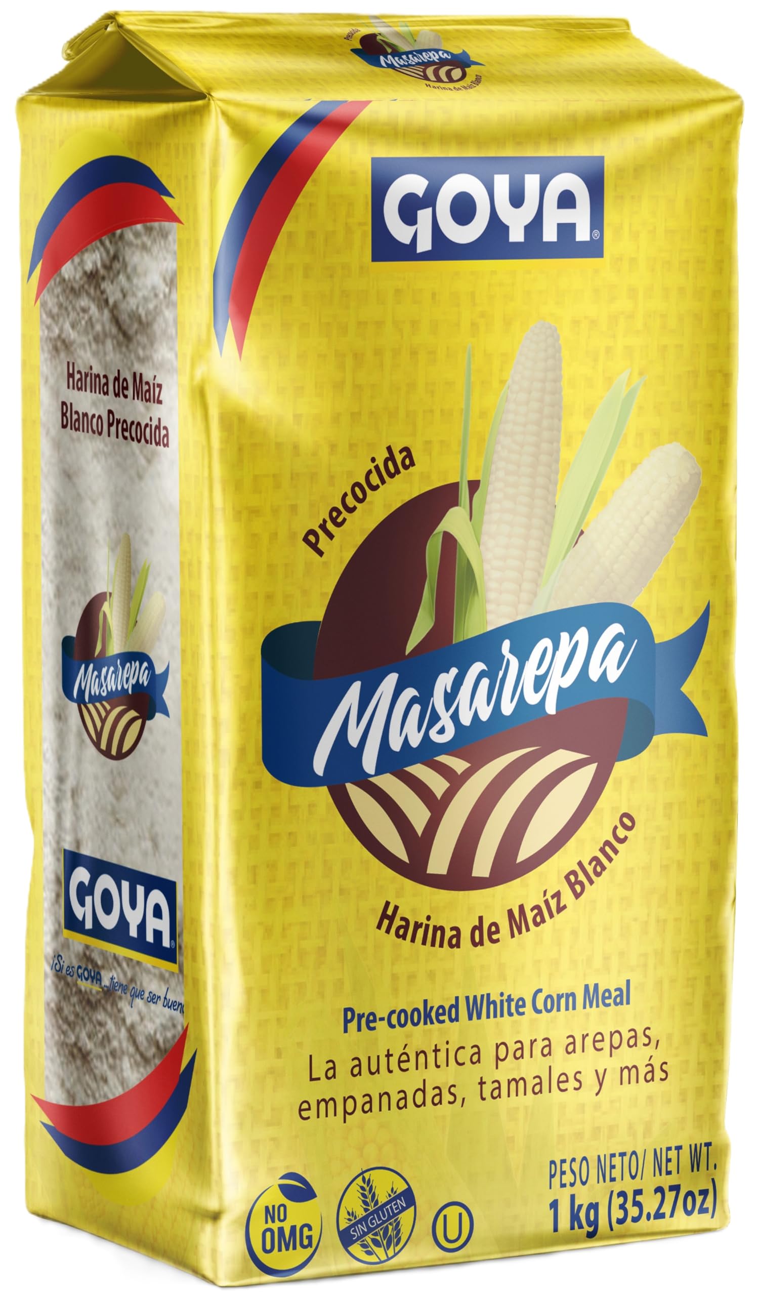 Goya Masarepa Pre-cooked White Corn Meal - Gluten Free | Authentic Latin Flavor | 1kg Bag 1