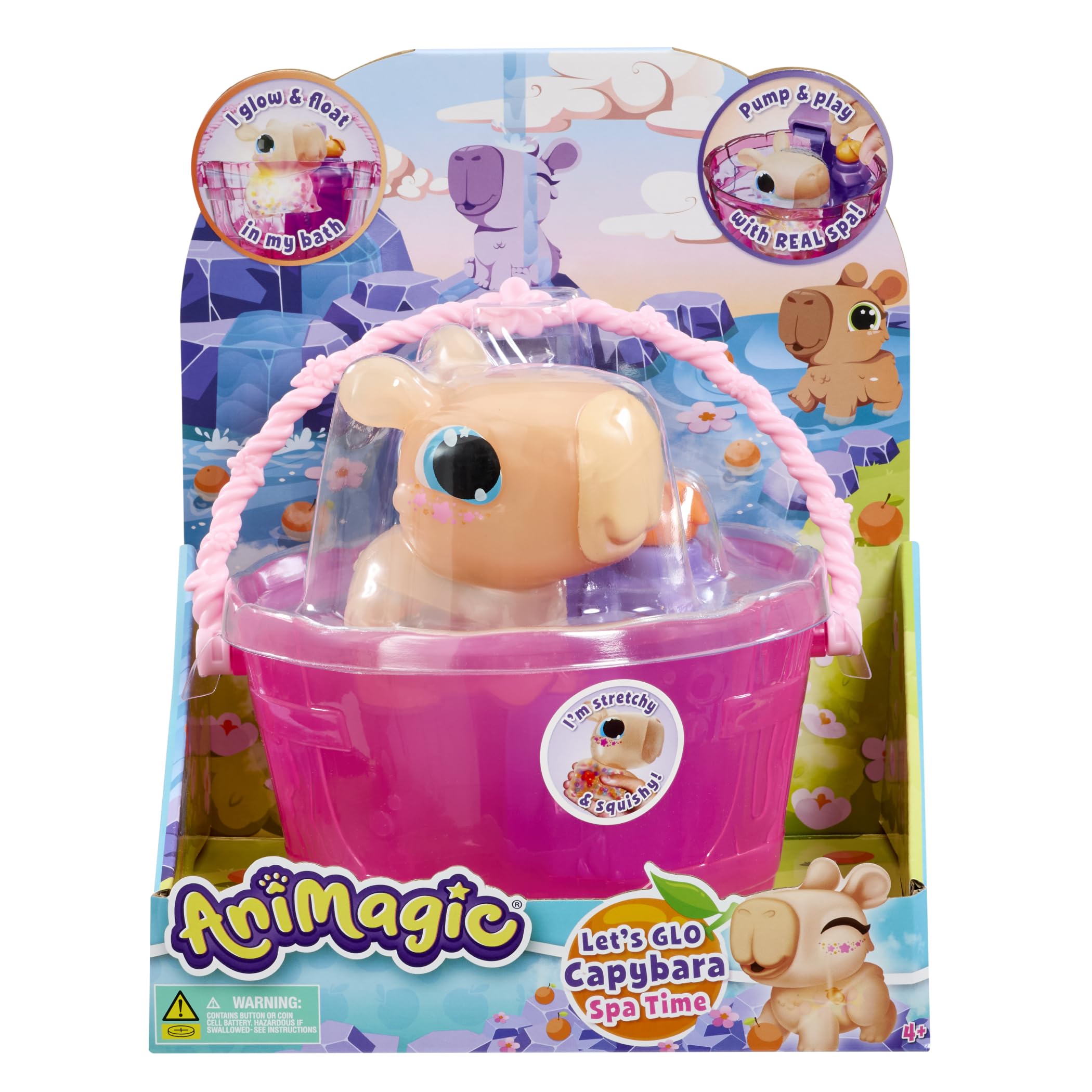 Animagic Let's Glo Capybara Spa Time - Interactive Light-Up Bath Playset 1