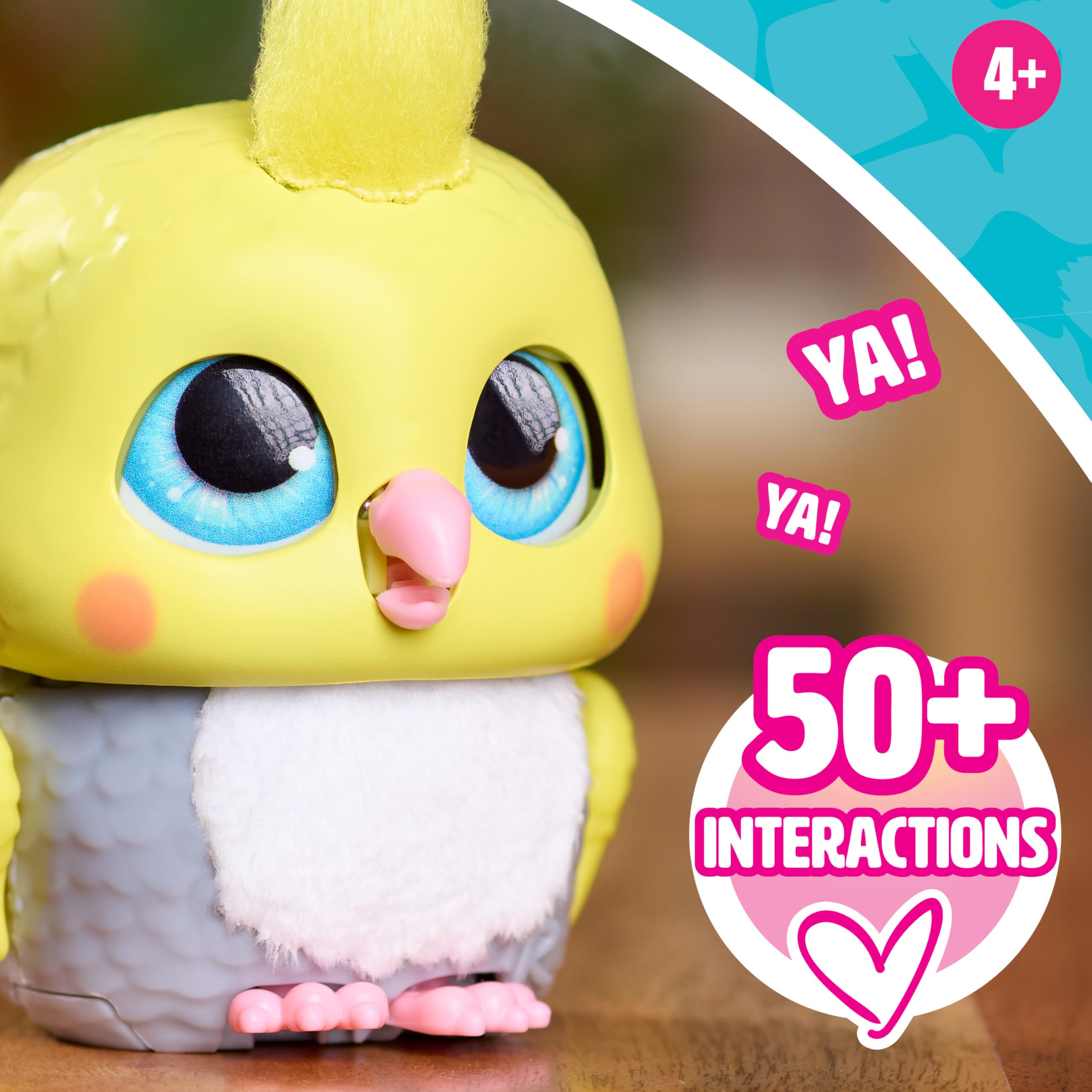 FurReal Chirps the Cockatoo Interactive Palm-Sized Toy, 3.5 Inch Multicolor Cuddly Bird with Sound & Movement