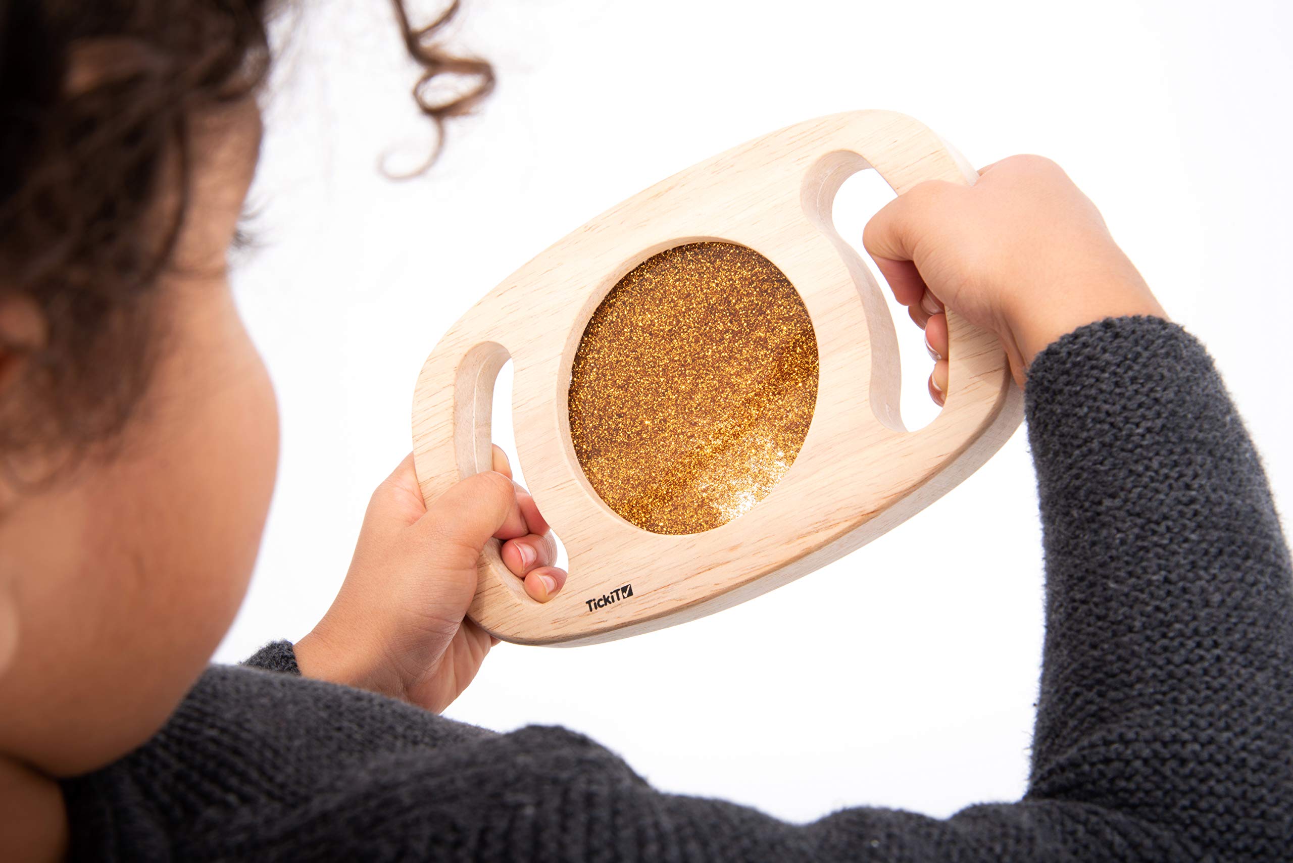 tickit Easy Hold Glitter Panel – Gold Rubberwood Sensory Panel for Toddlers 12 Months+ 5