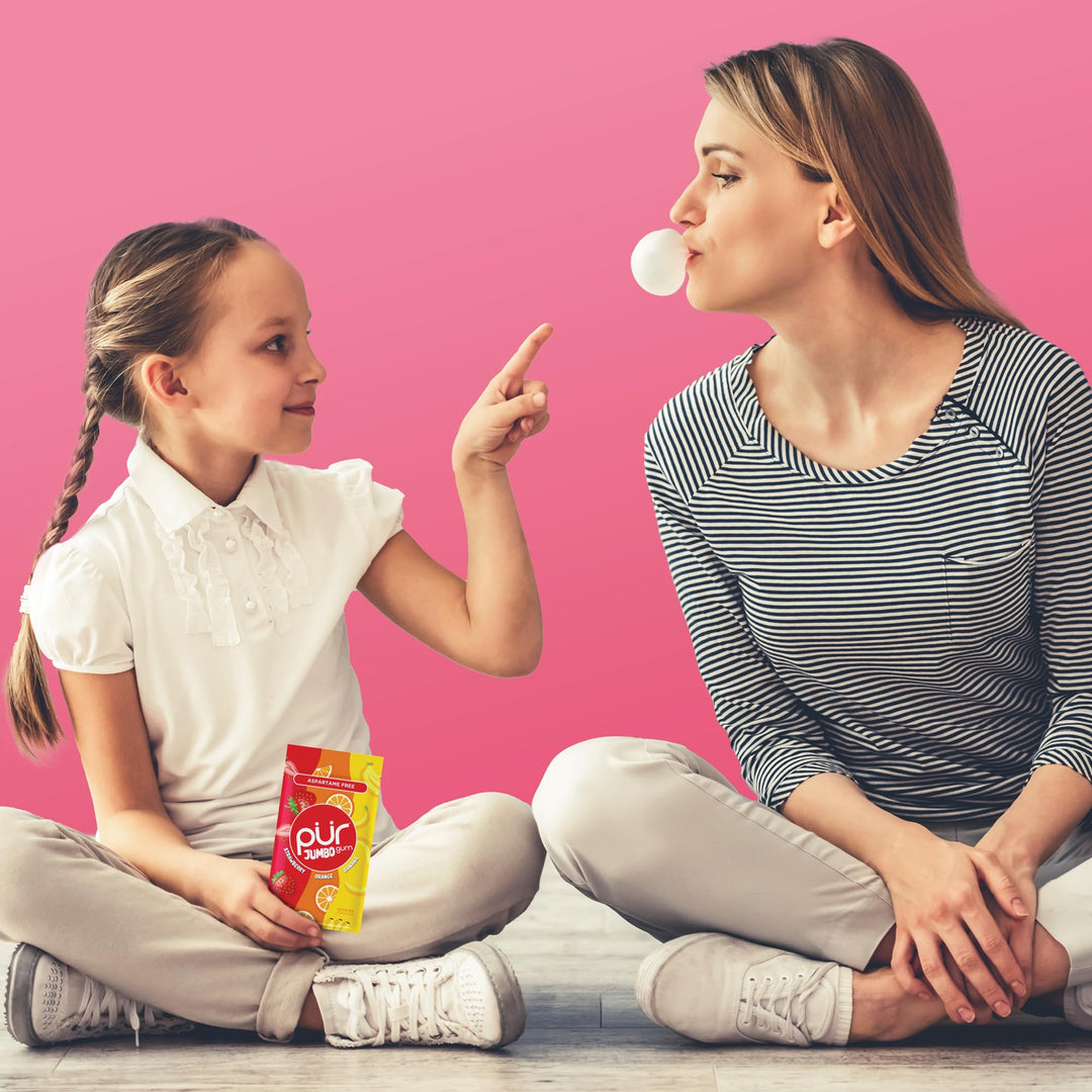 PUR Jumbo Gum - Chewing Gum (Aspartame Free, Sugar Free, Xylitol Sweetened)