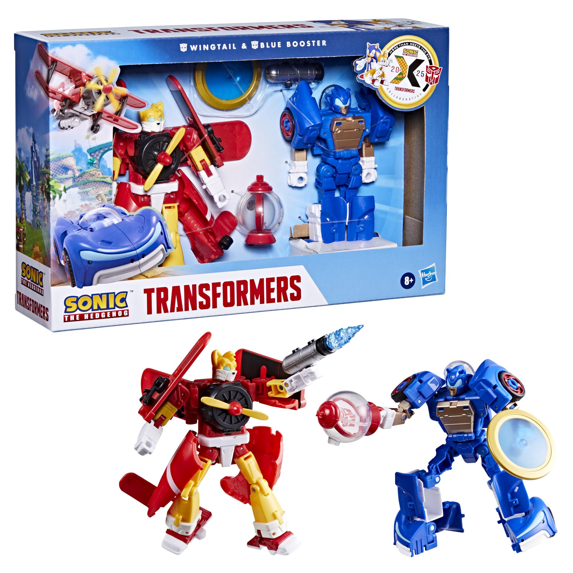 Transformers Collaborative Sonic the Hedgehog x Wingtail and Blue Booster Action Figures 3
