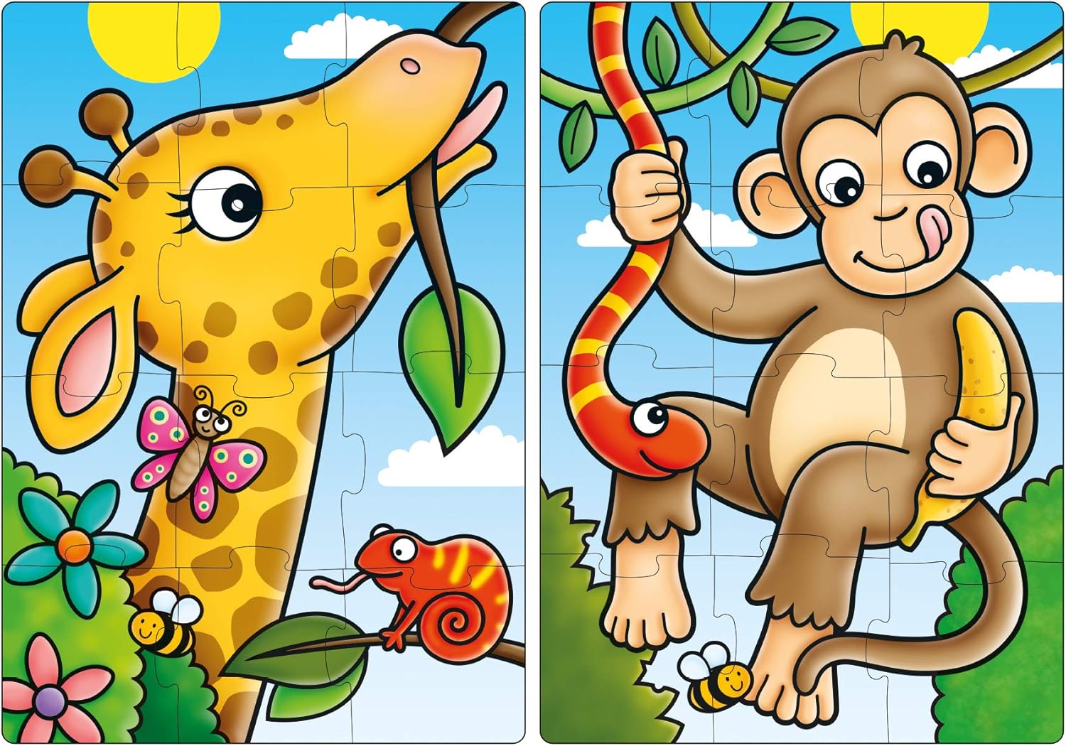 Orchard Toys First Jungle Friends Jigsaw Puzzle - 12-Piece Educational Puzzle for Toddlers 2+ 3