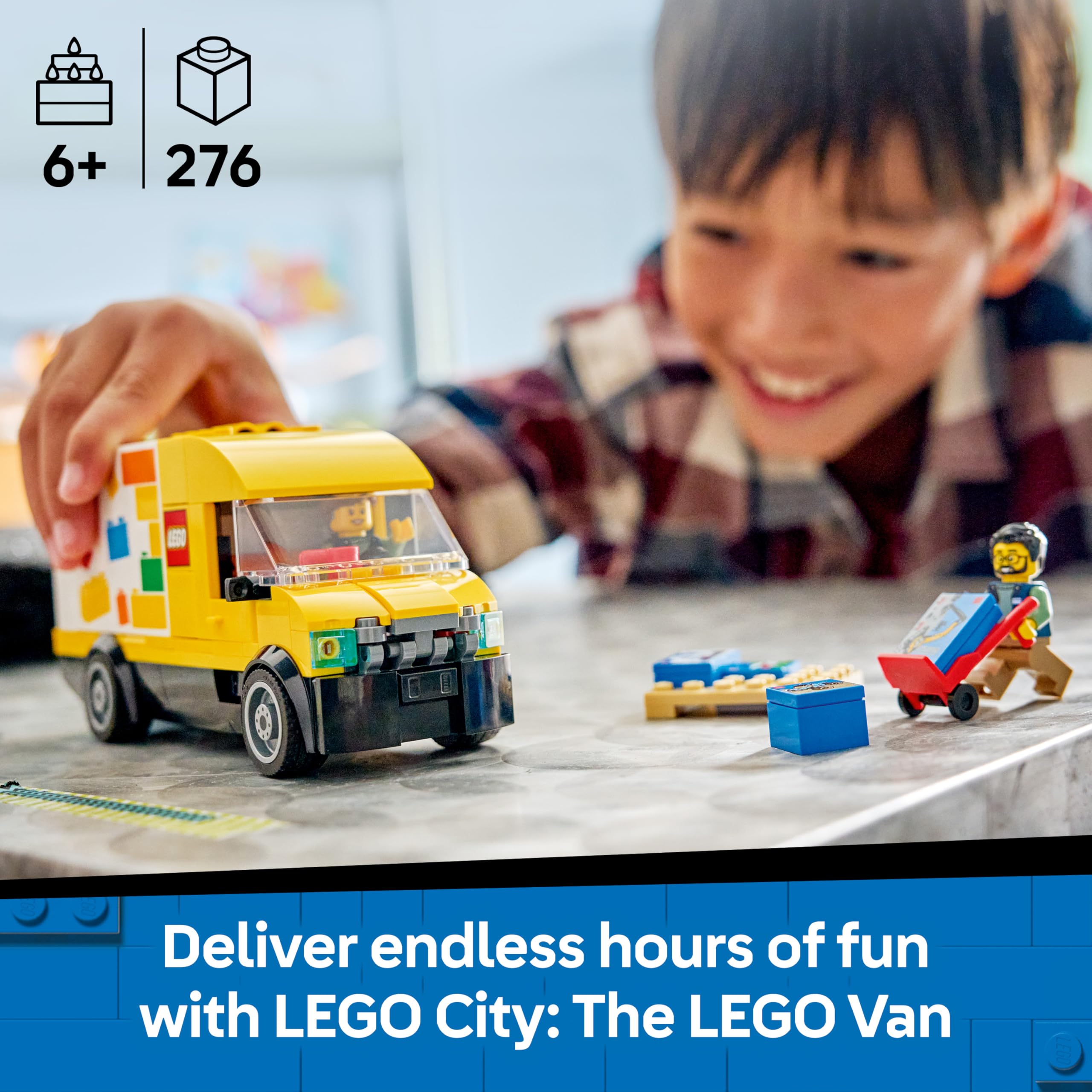 LEGO City The Van Toy Delivery Truck Model Building Kit with 2 Minifigures | Ages 6+ 2