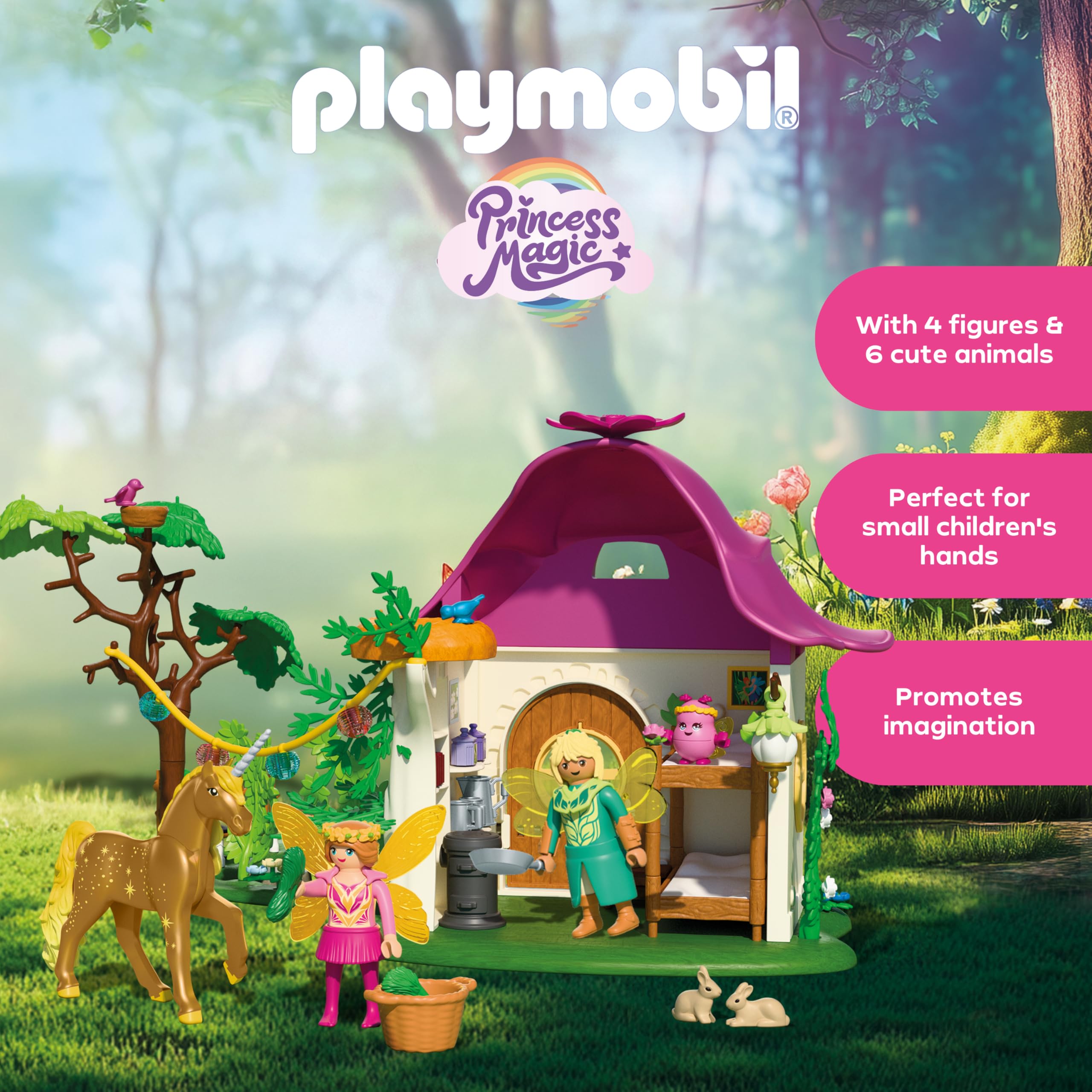 Playmobil Magic Unicorns Fairy Home with Golden Unicorn and Stable - 71838 - Ages 4-10